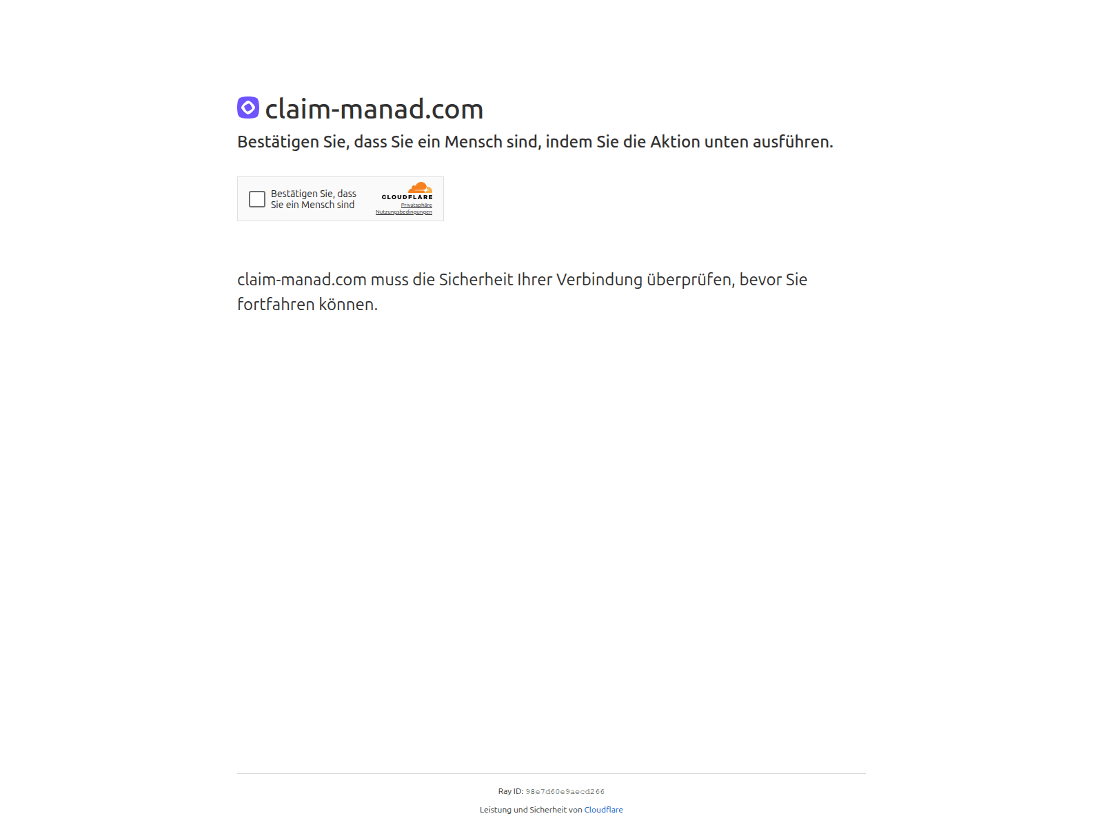 Screenshot of claim-manad.com