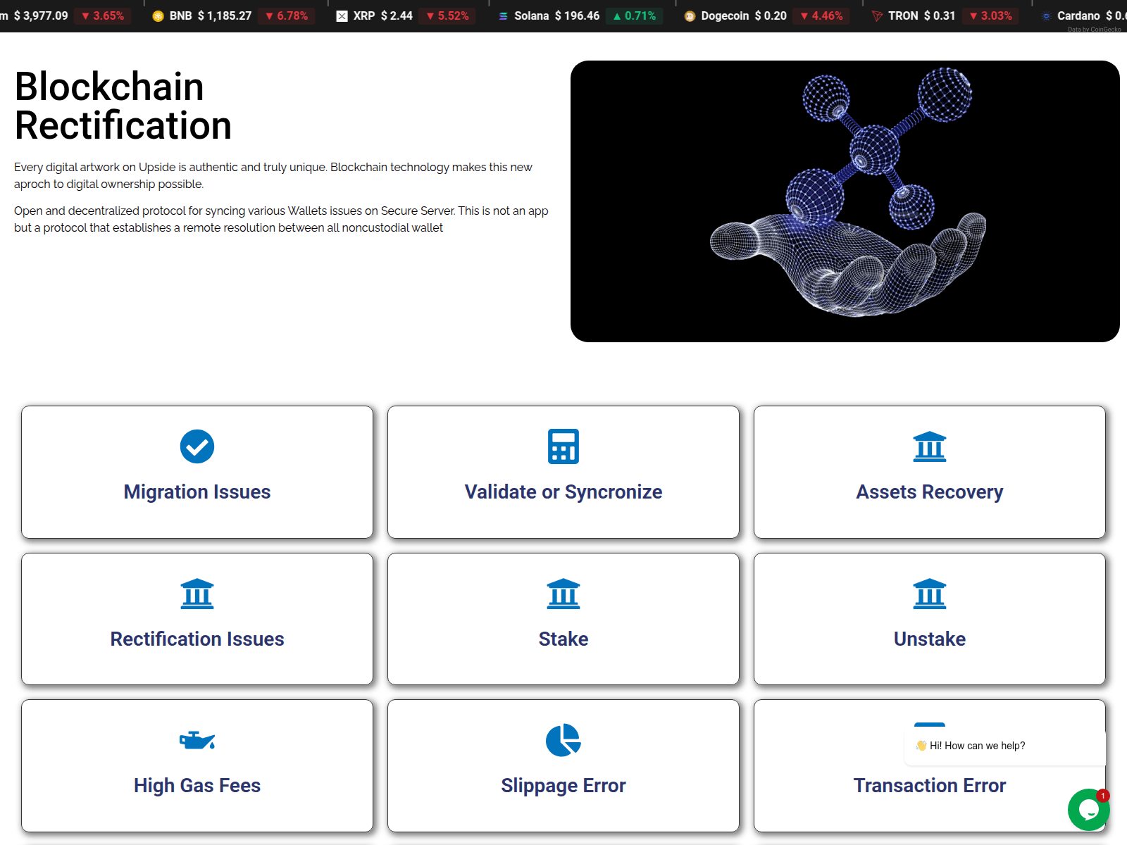 Screenshot of web3-custodian.com