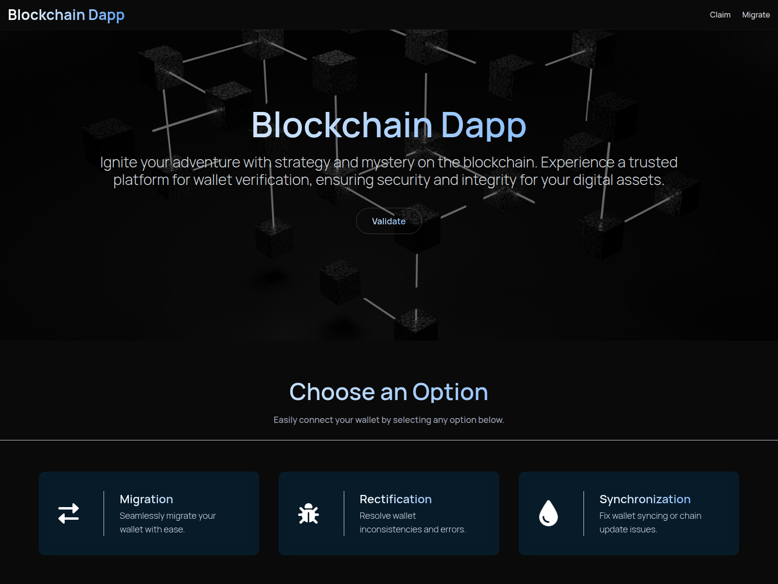 Screenshot of blockchaindapp.space