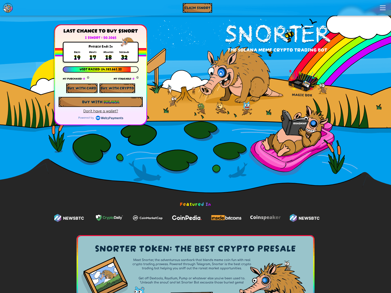 Screenshot of snorttertoken.live