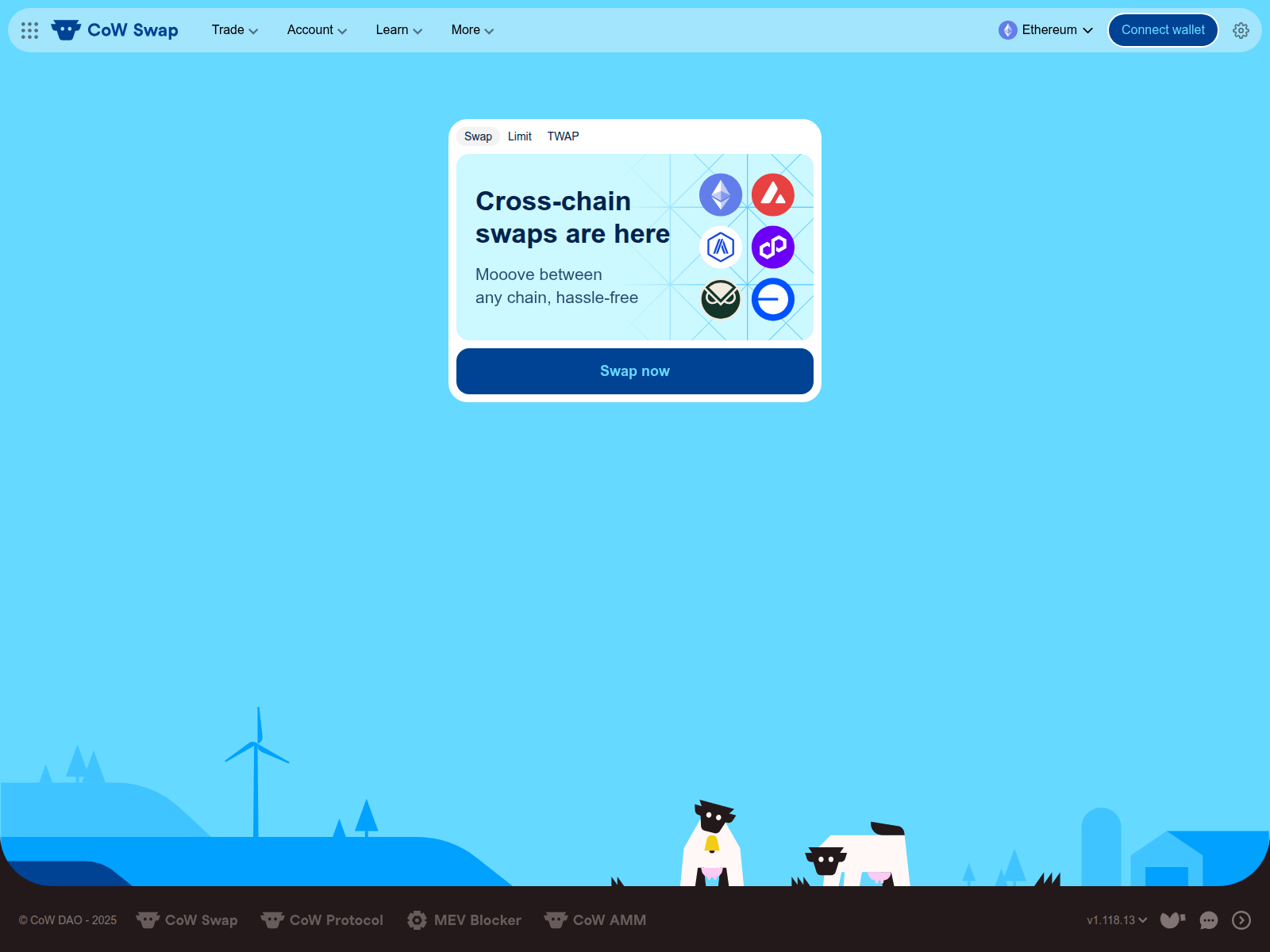 Screenshot of swap-cowswap.app