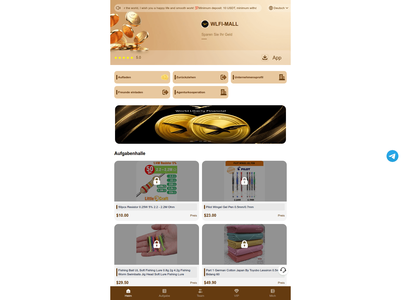 Screenshot of wlfi-mall.cc