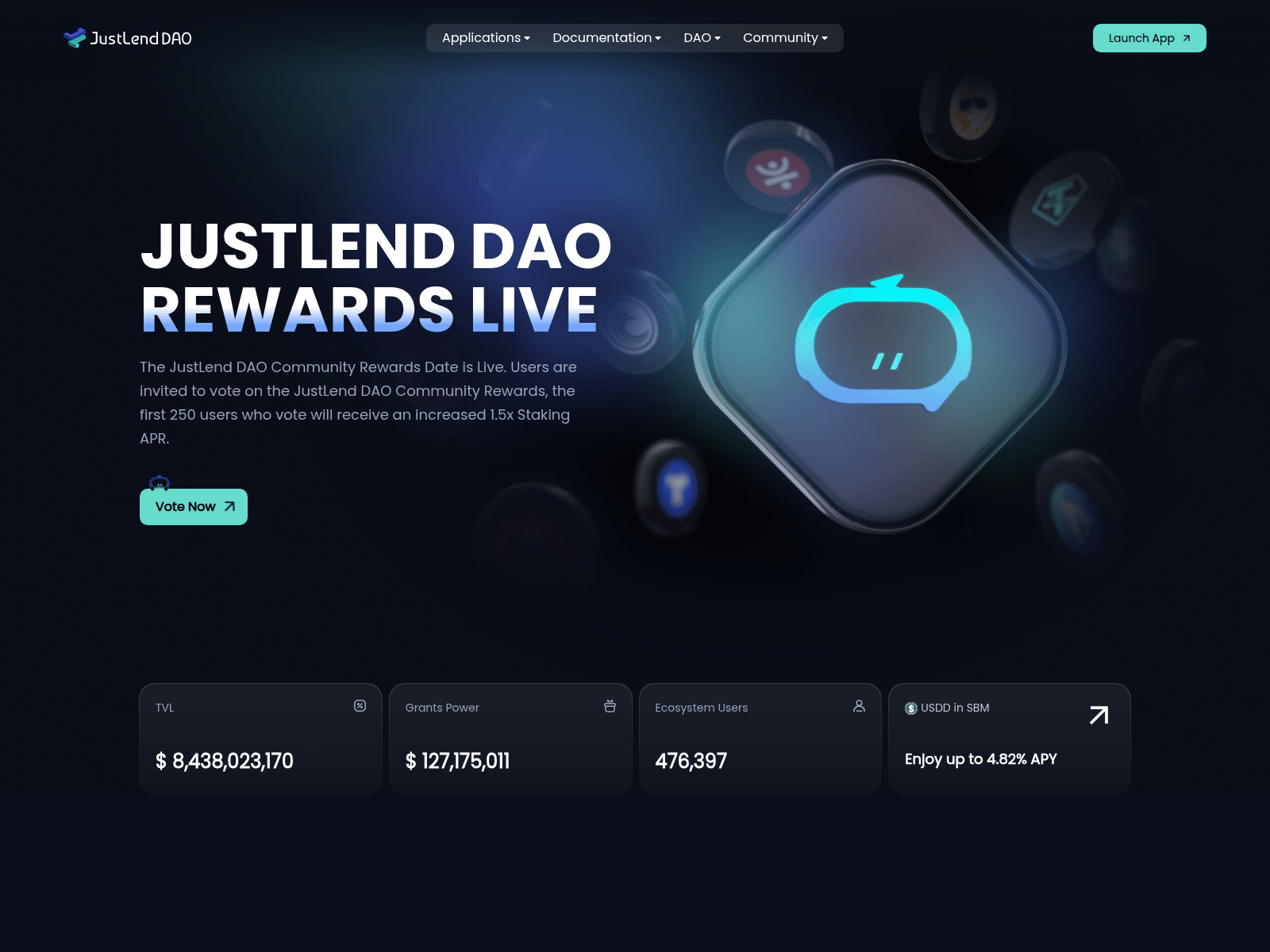 Screenshot of justlend.vote