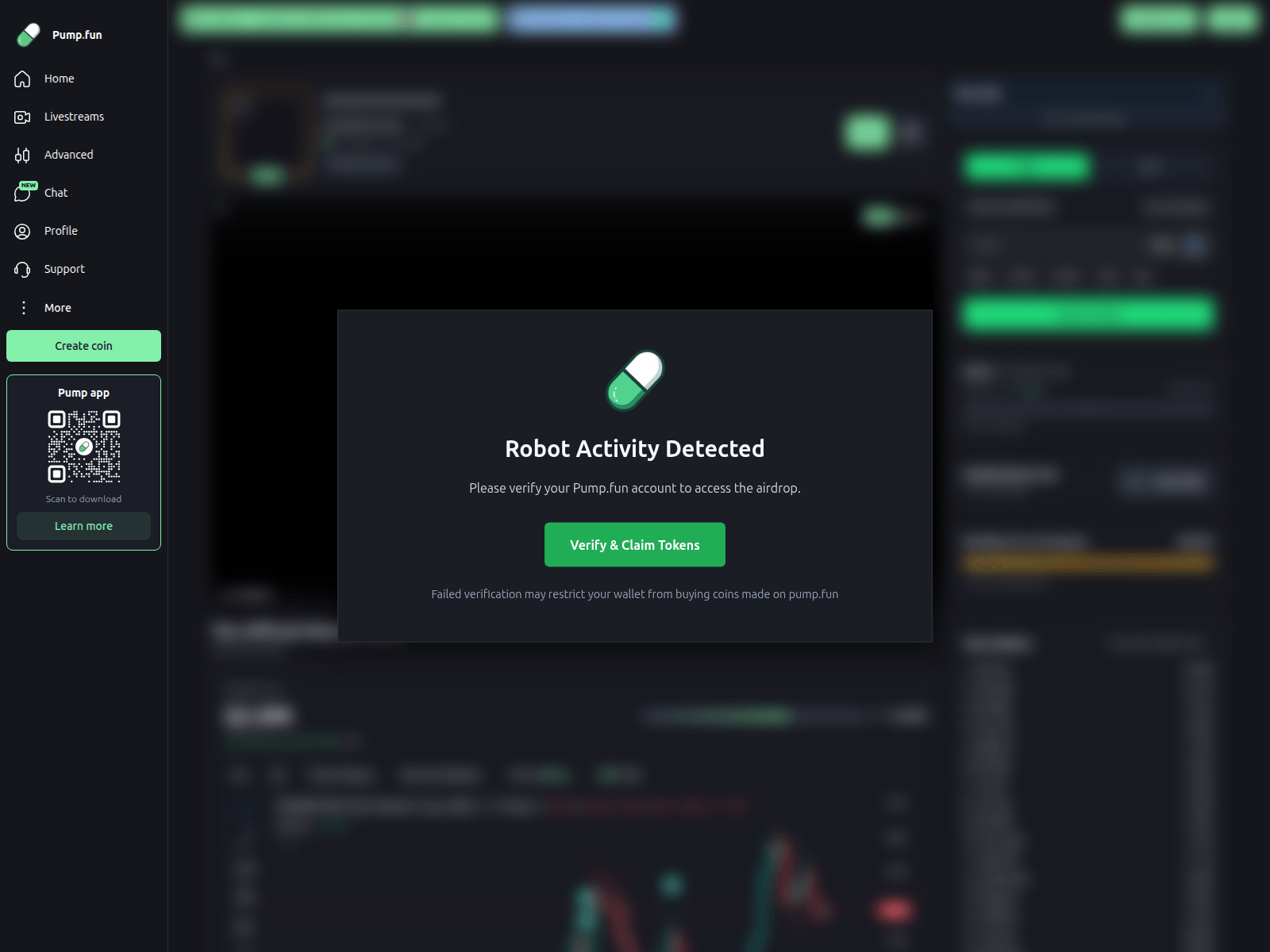 Screenshot of pfunclaim.xyz