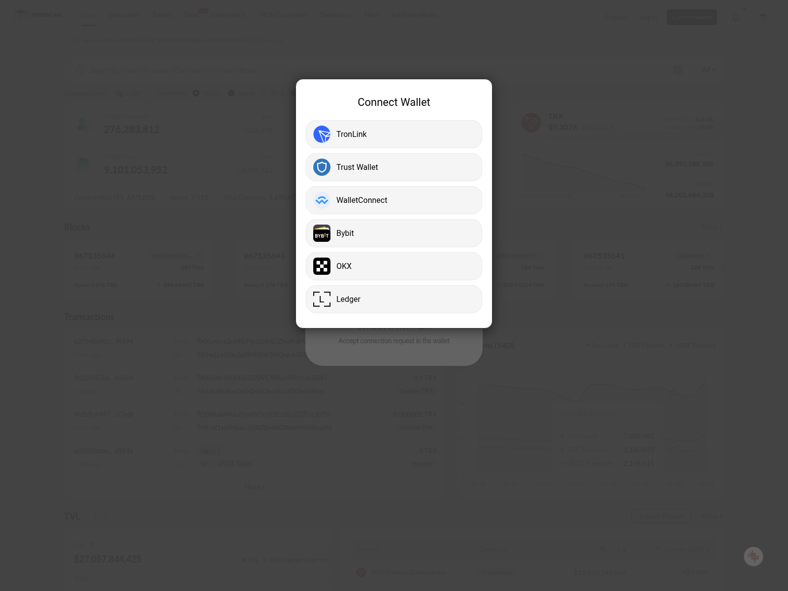 Screenshot of tronskan.live