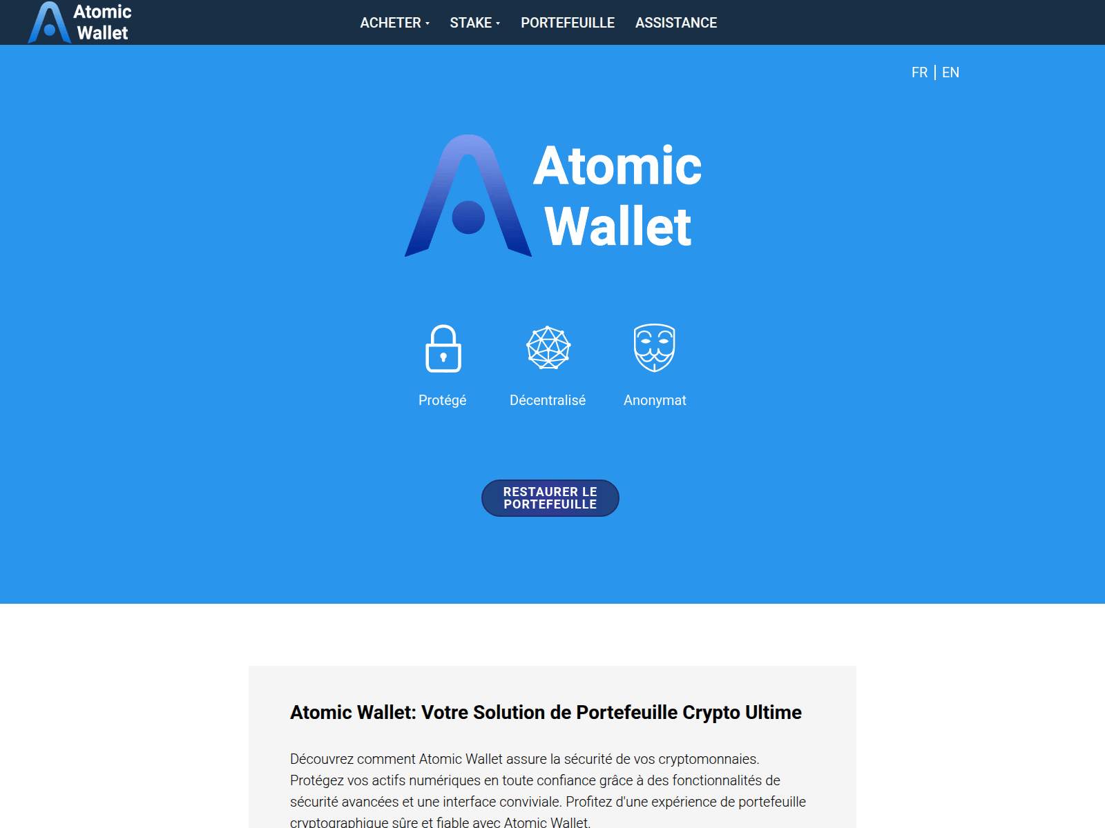 Screenshot of atomic-wallet.fr