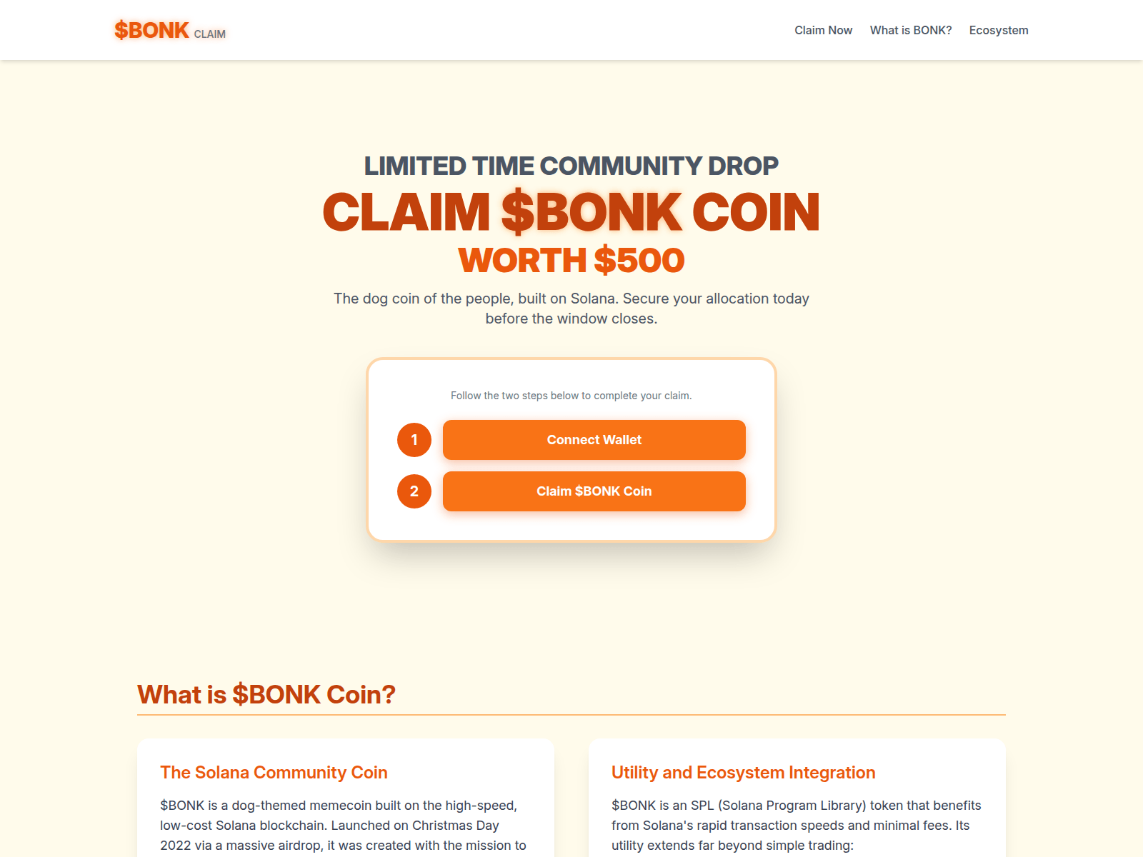 Screenshot of bonk-sol.online