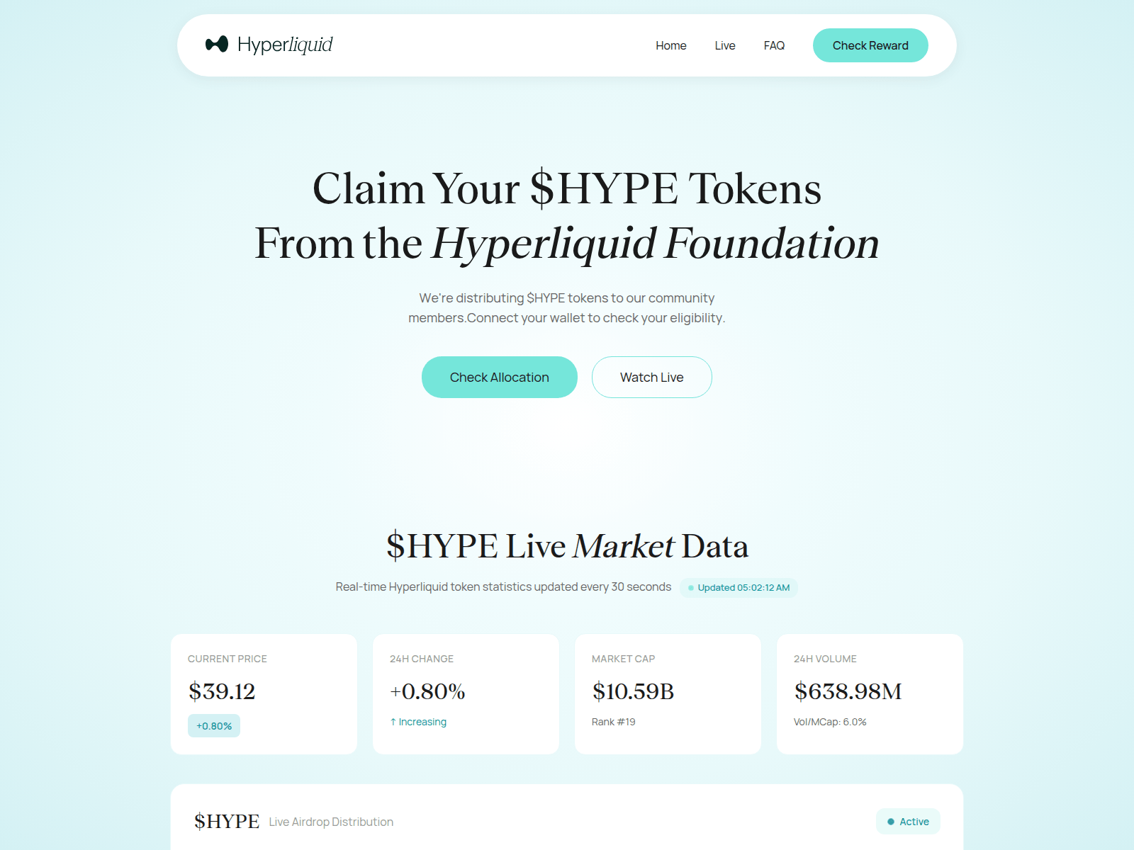 Screenshot of live-hyperliq.xyz
