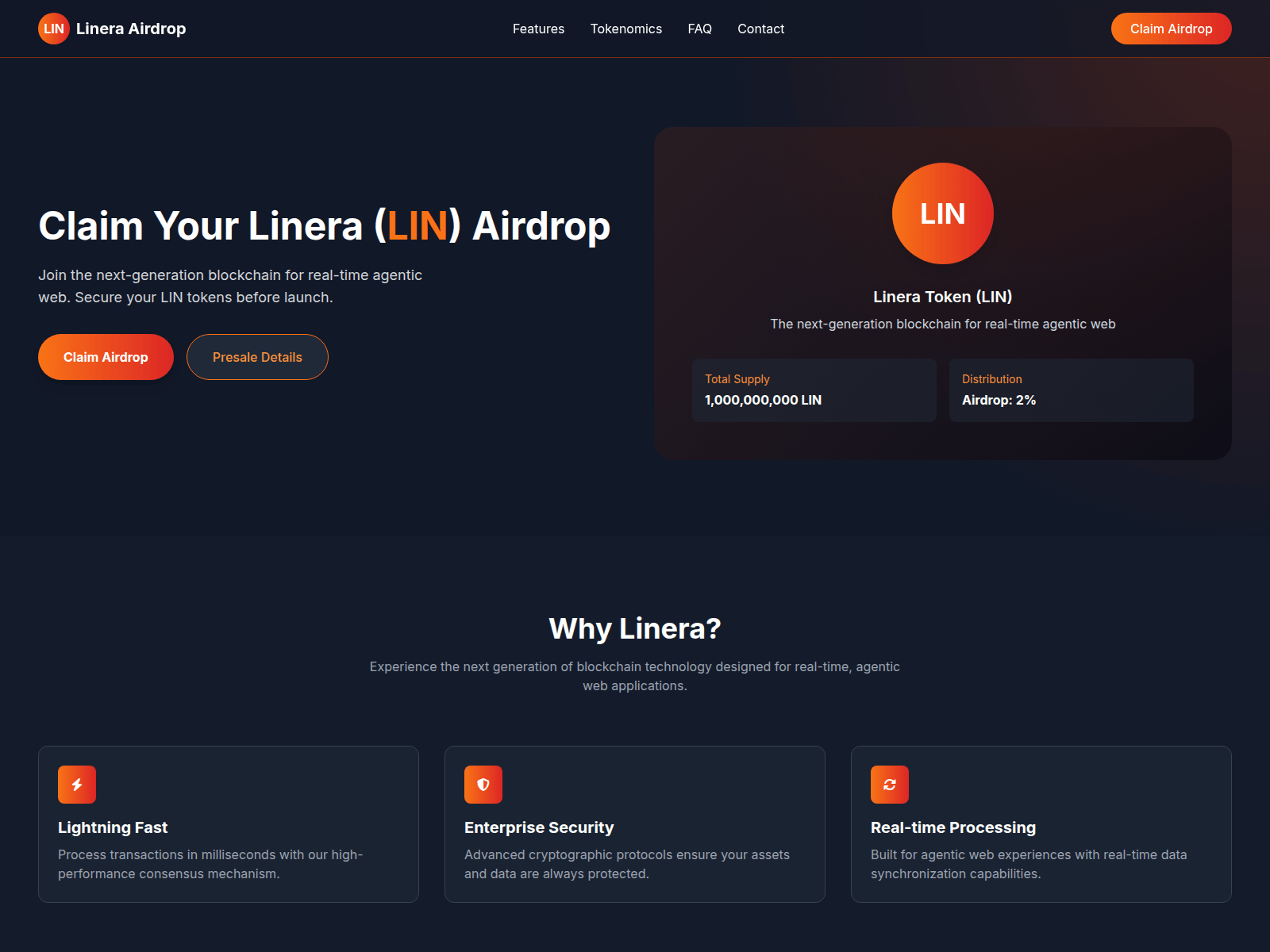 Screenshot of lineraairdrop.xyz