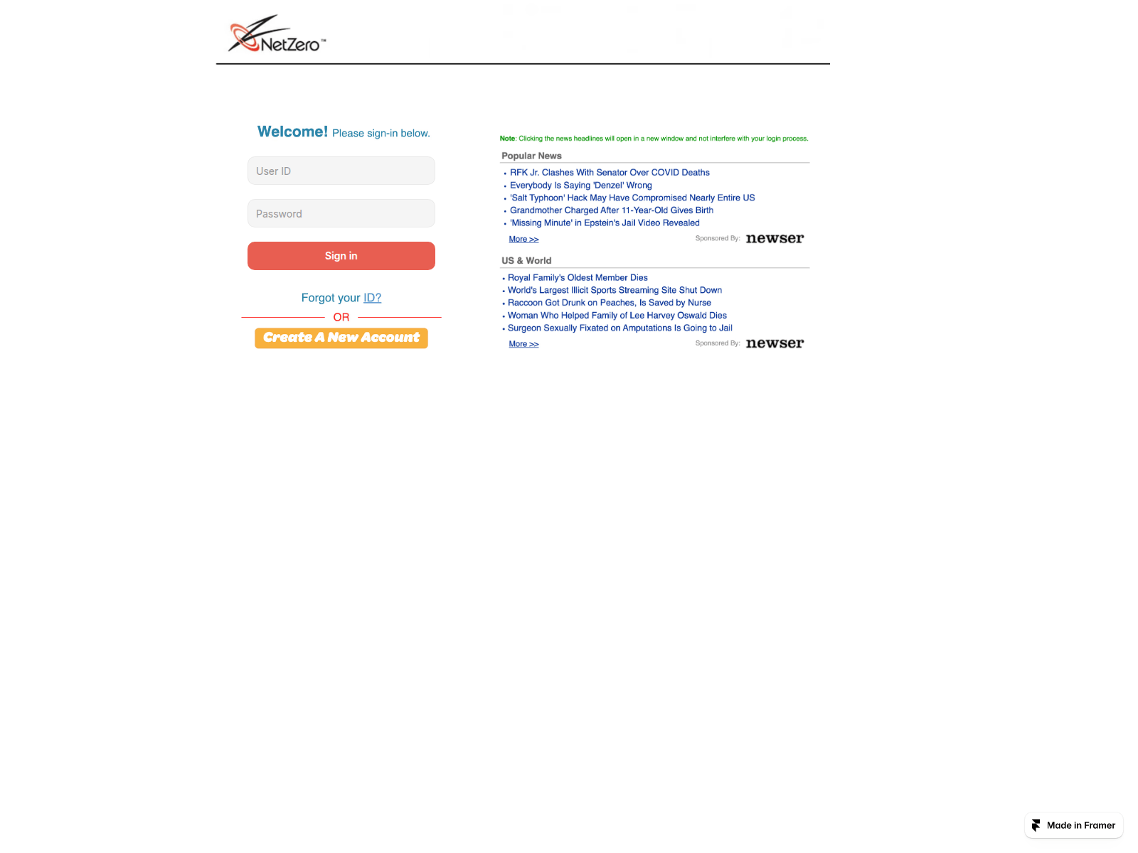 Screenshot of netzeromail1.framer.website