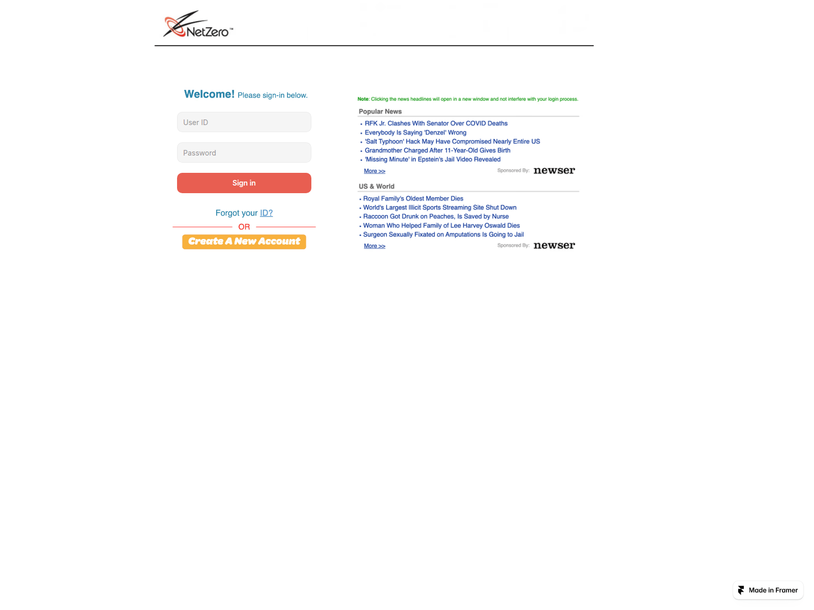 Screenshot of www-sign-into-netzero.framer.website