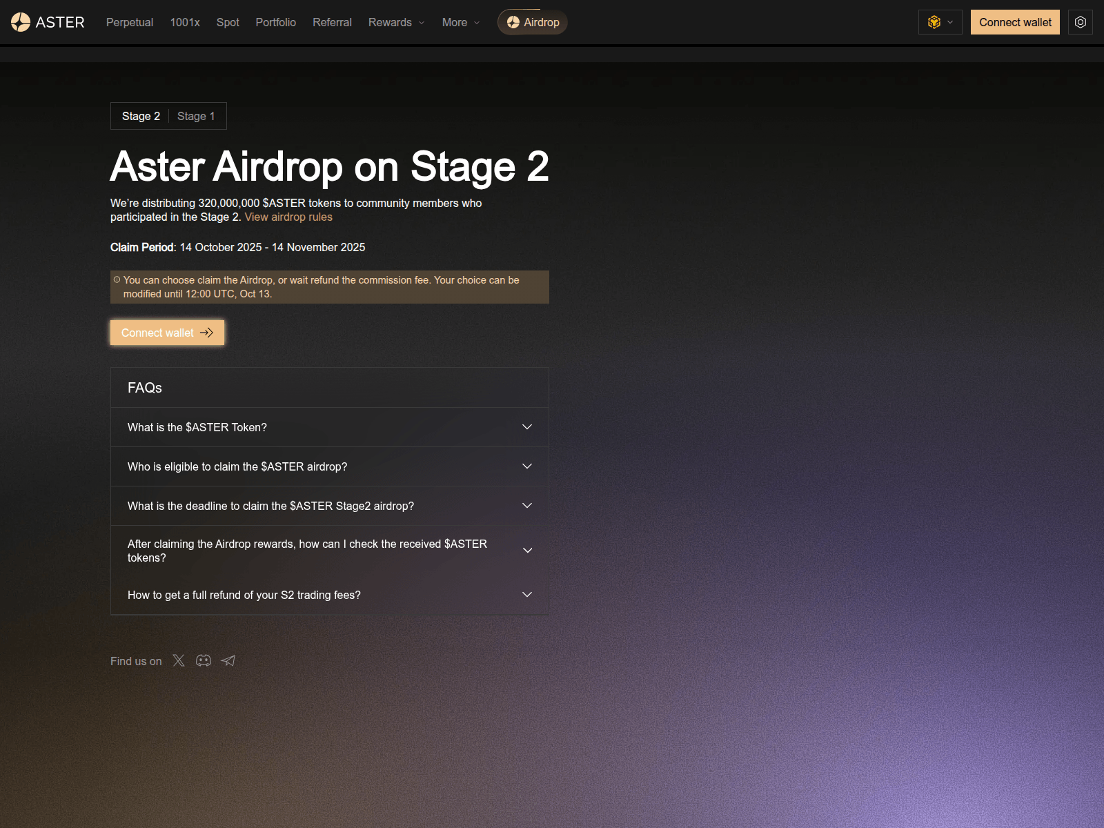 Screenshot of asterdexdrop.trade