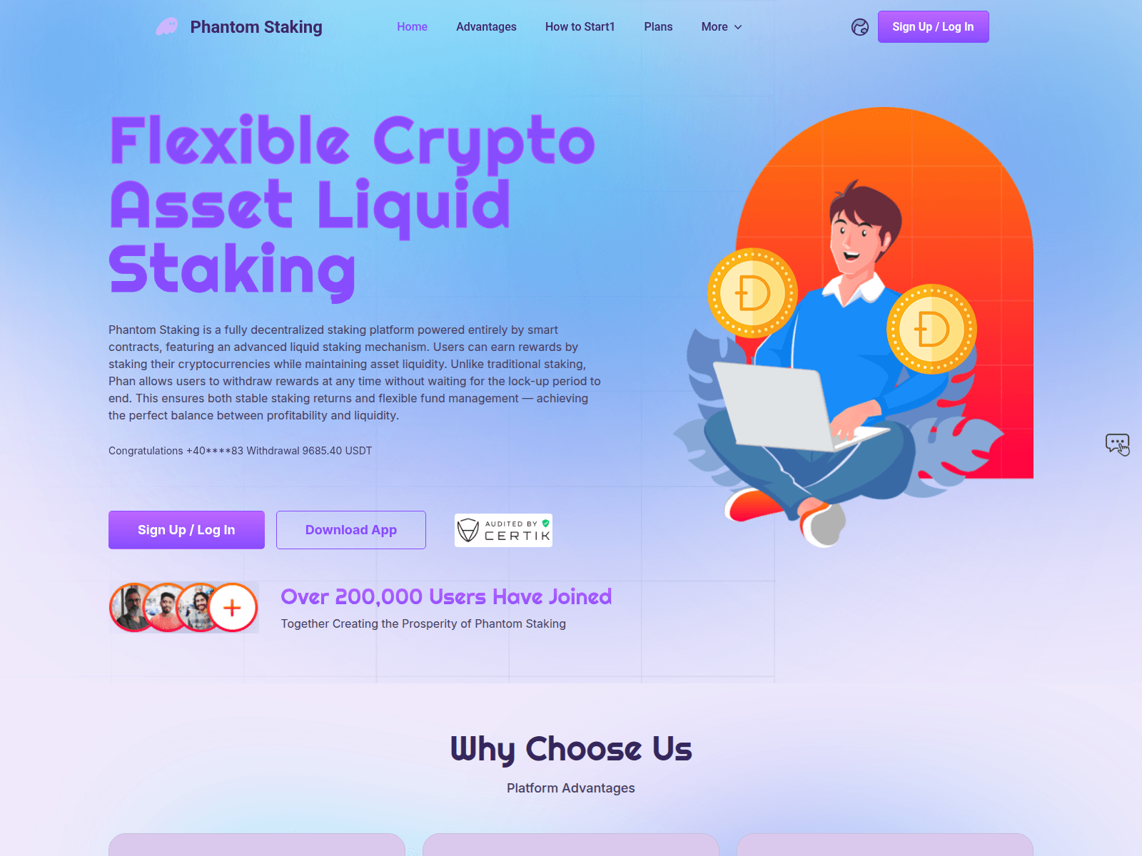 Screenshot of phantomstaking.com