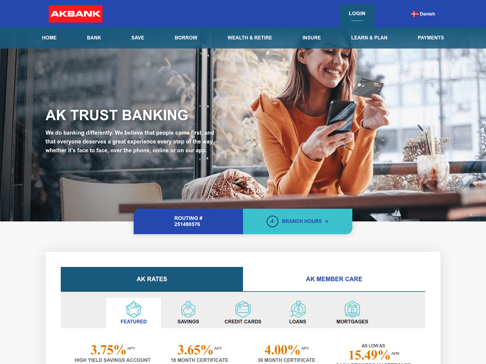 Screenshot of aktrustbanking.com.glovonetwork.com