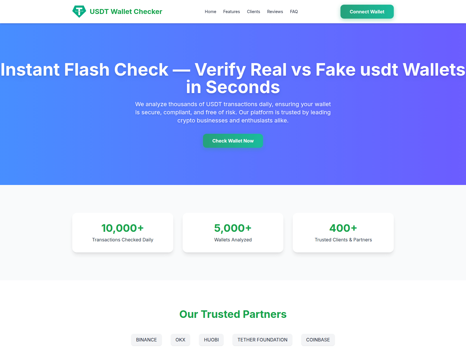 Screenshot of usdtscanner.xyz