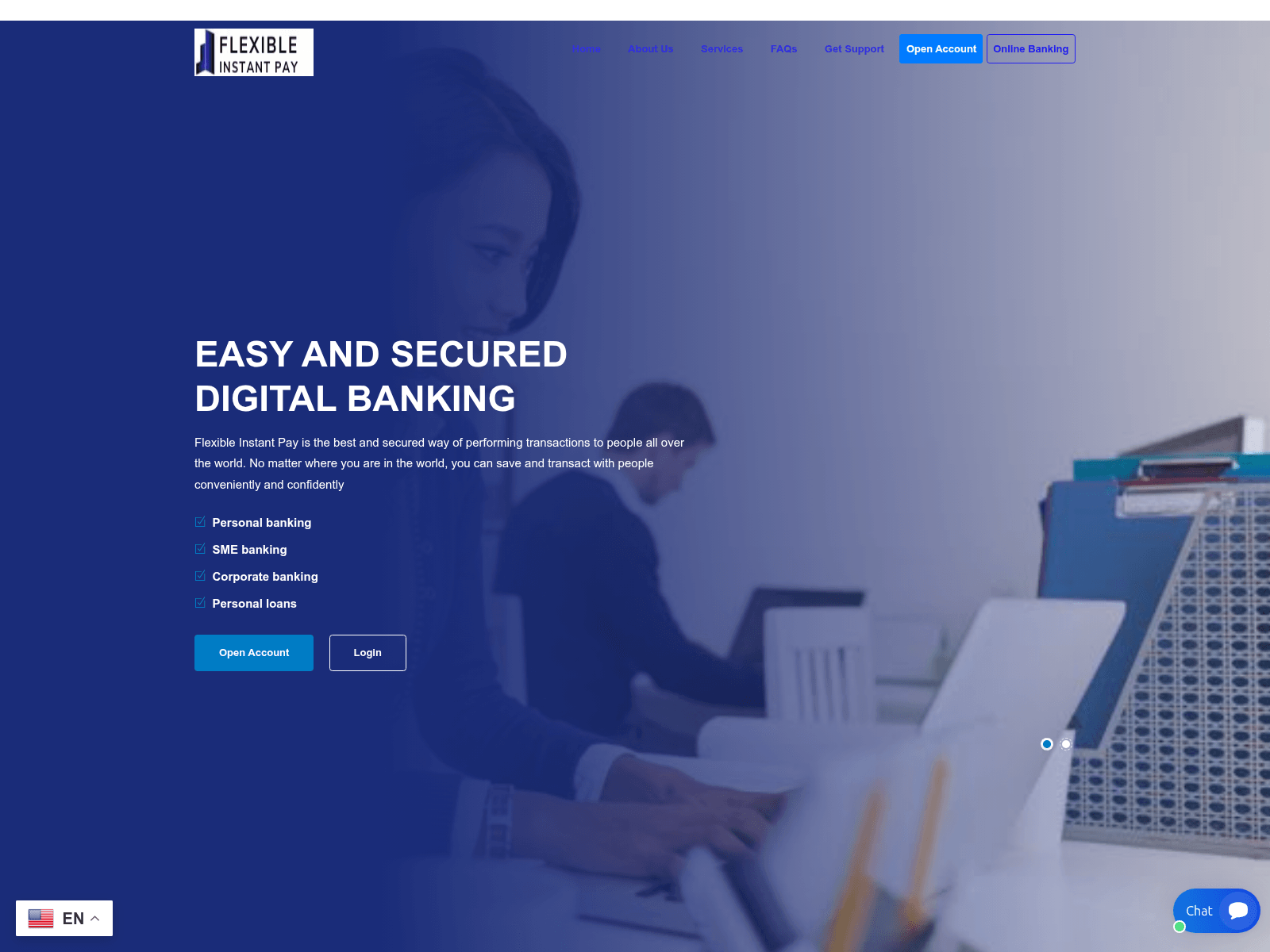 Screenshot of flexibleinstantspay.com