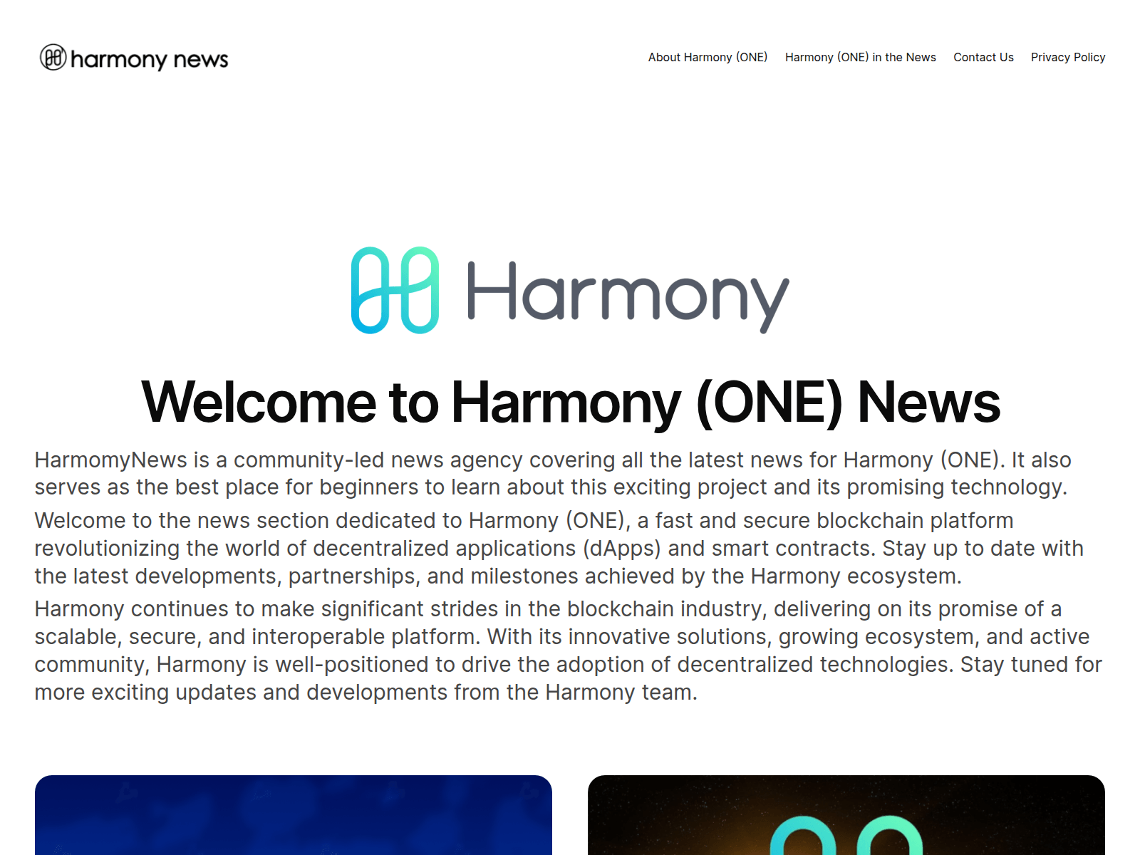 Screenshot of harmonynews.one