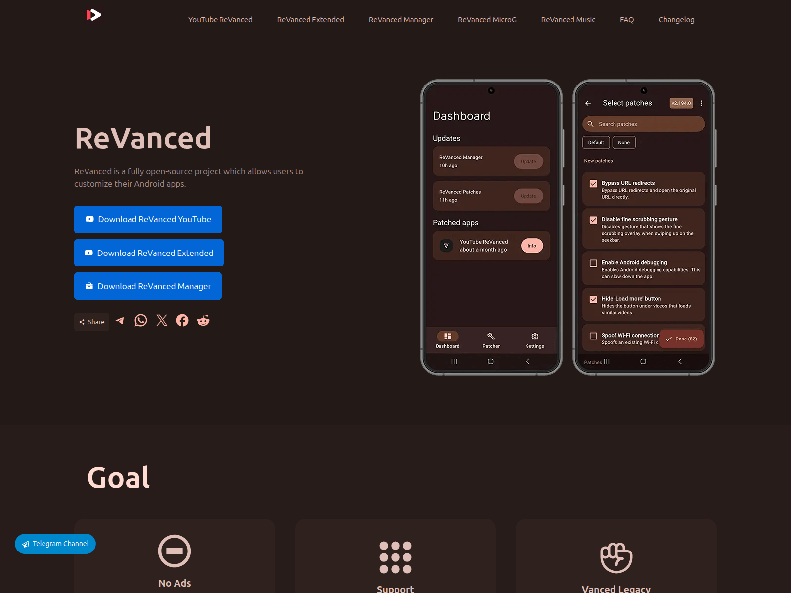 Screenshot of revanced.to