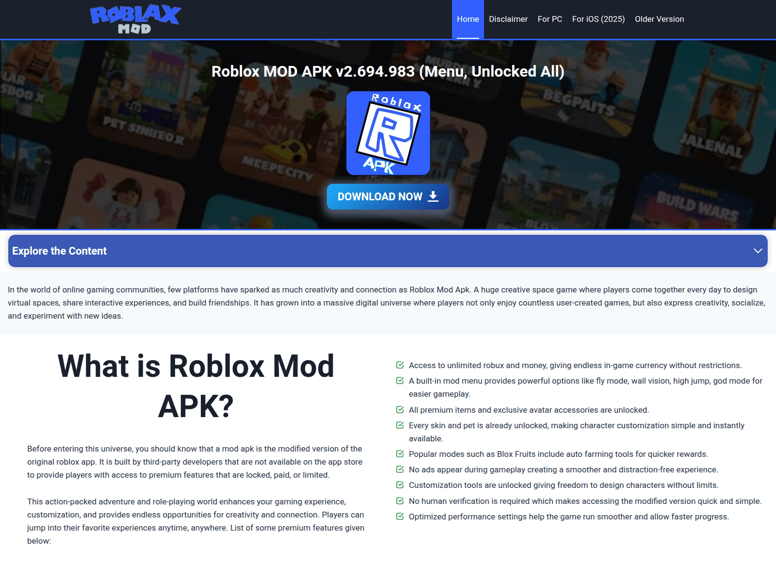 Screenshot of roblaxmod.com