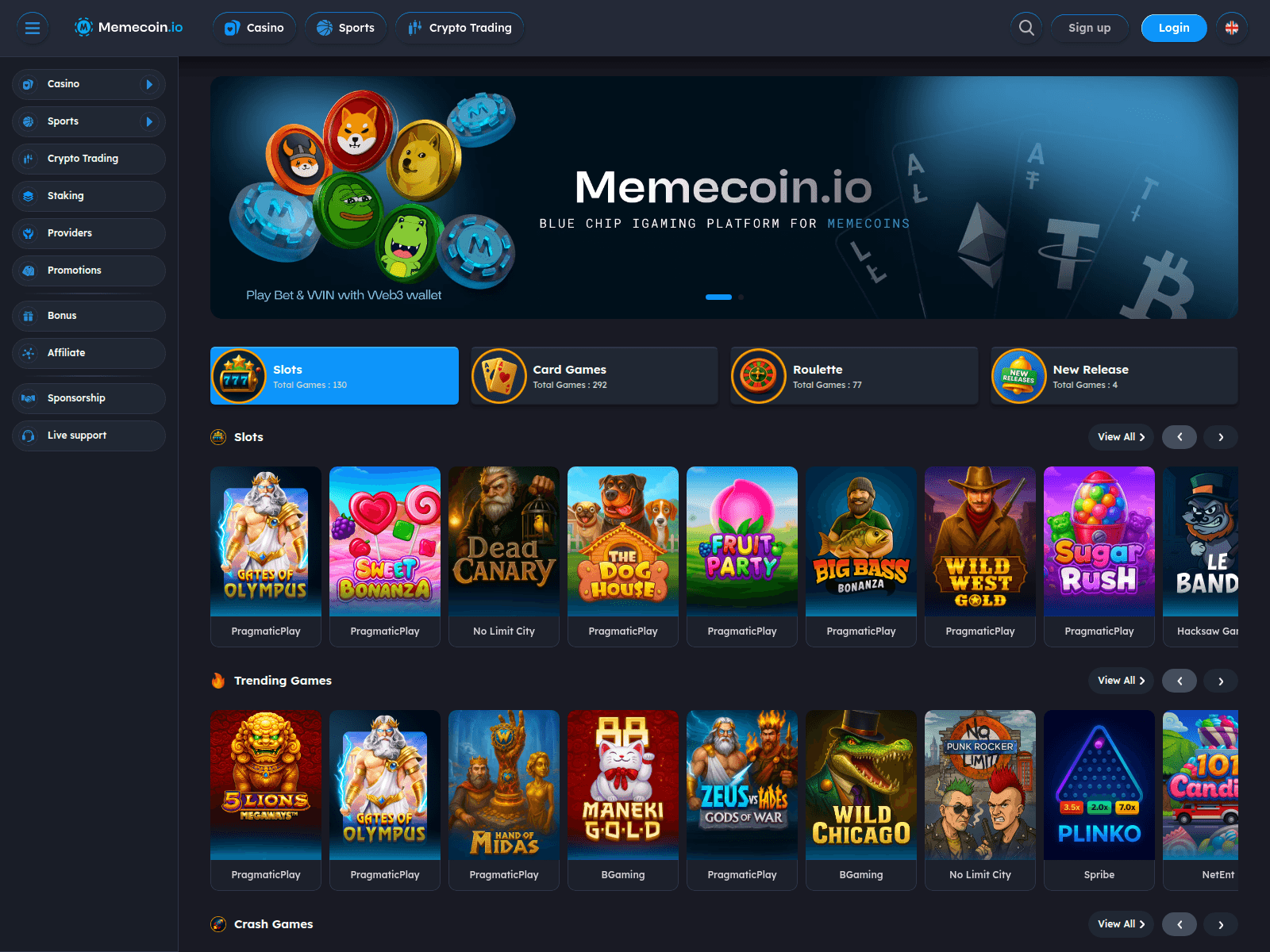 Screenshot of memecoin.io