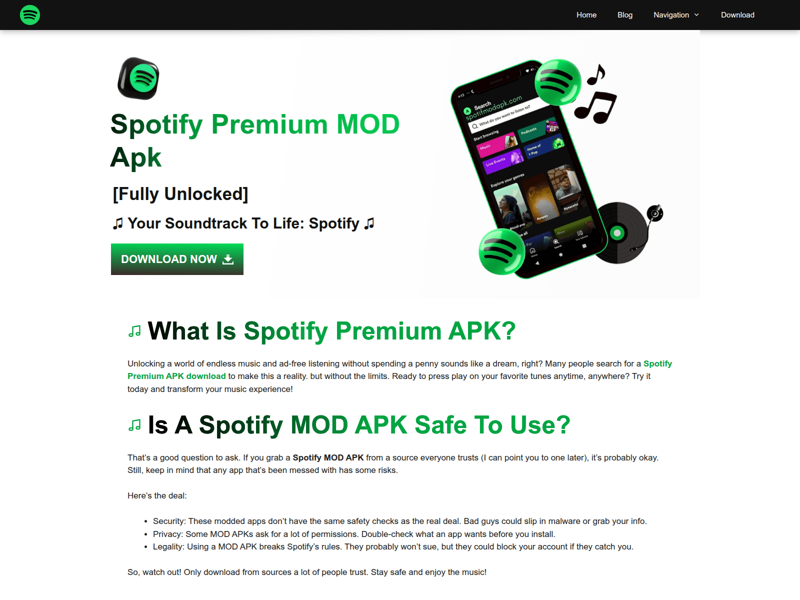 Screenshot of spotifpremiumapk.com