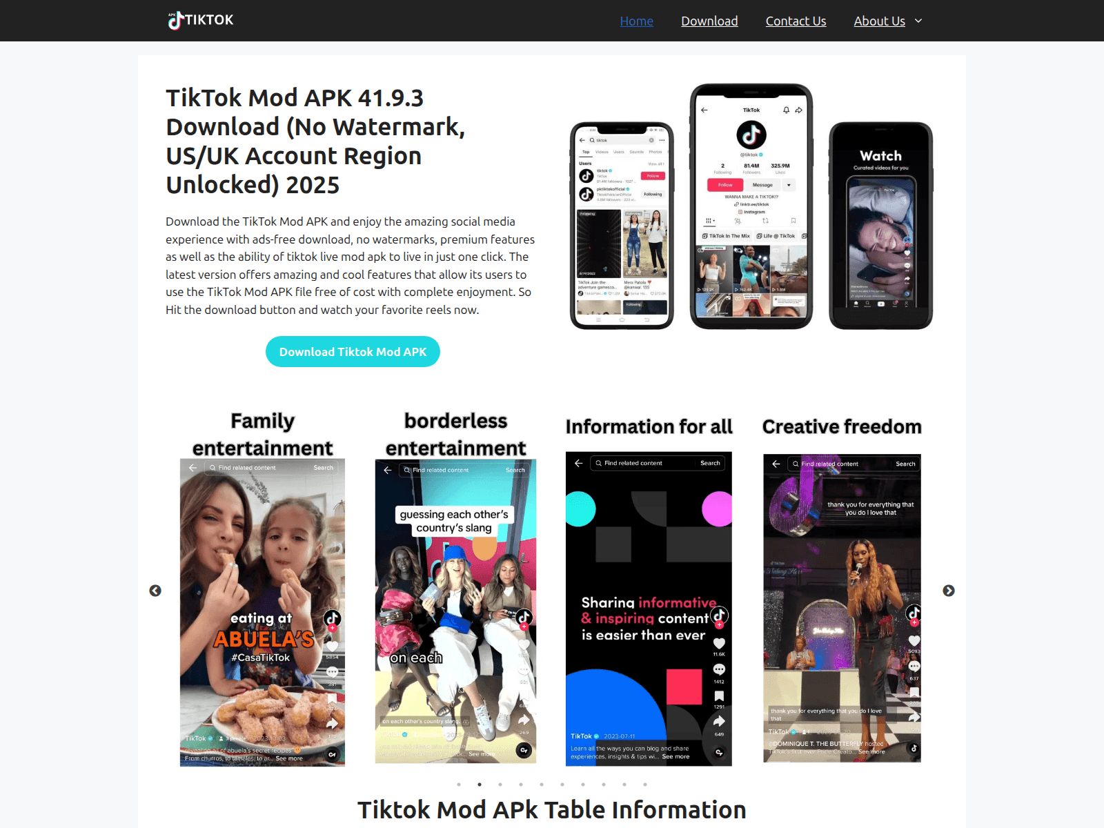 Screenshot of tiktokapk.org