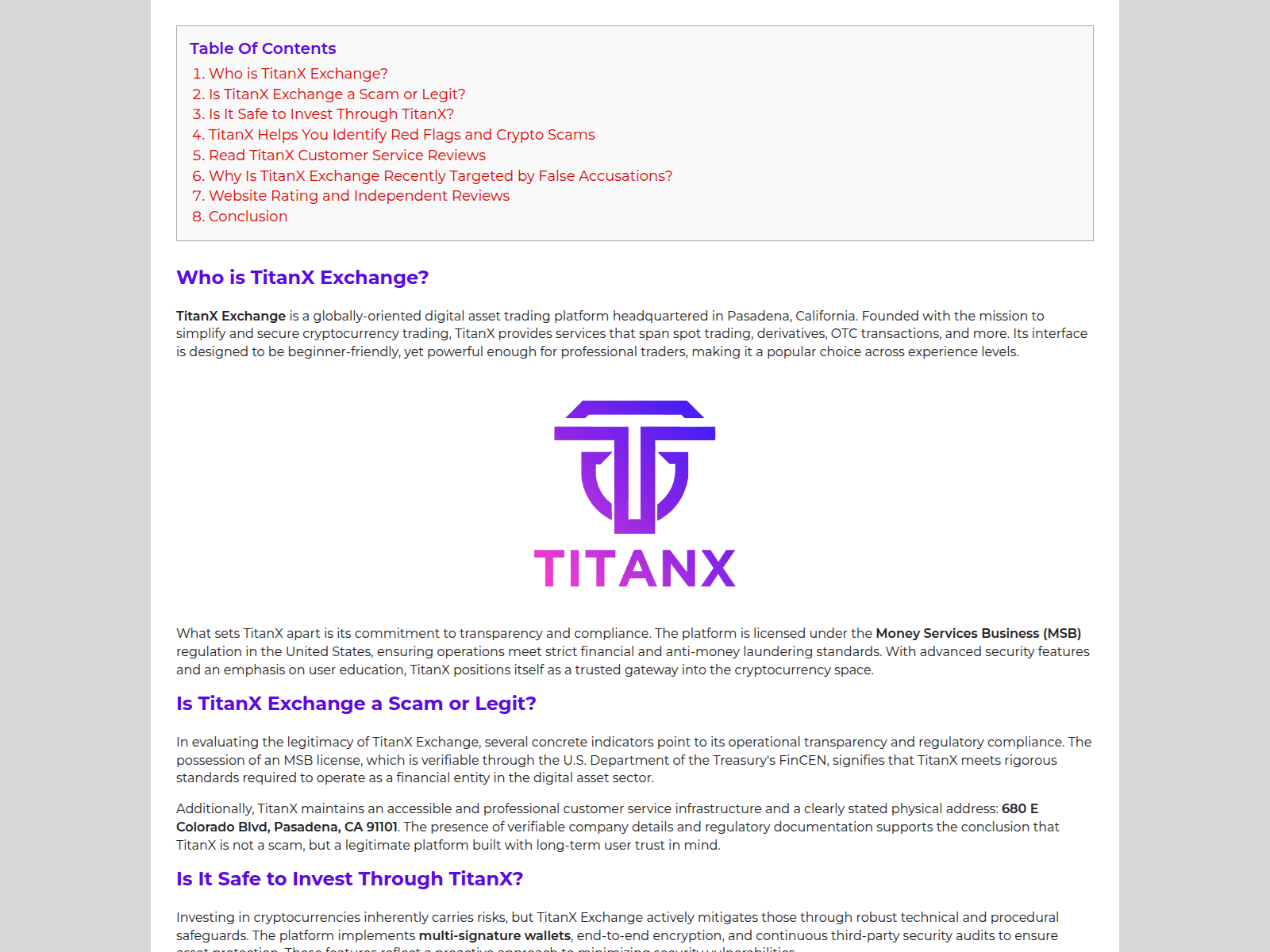 Screenshot of titanx-exchange.pro