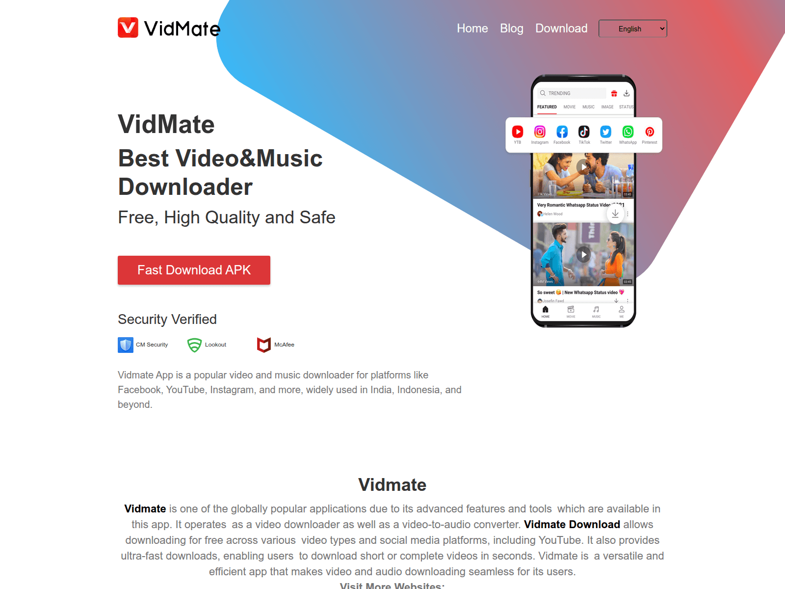 Screenshot of vidmateapp.net.pk