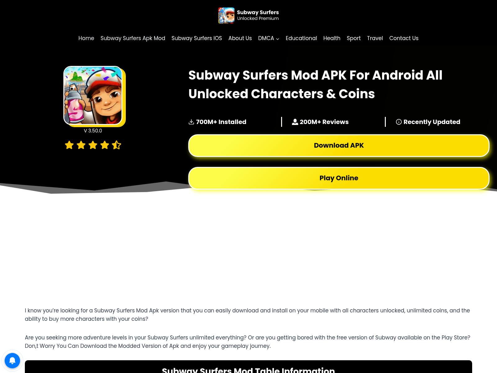 Screenshot of subwaysurferapk.net