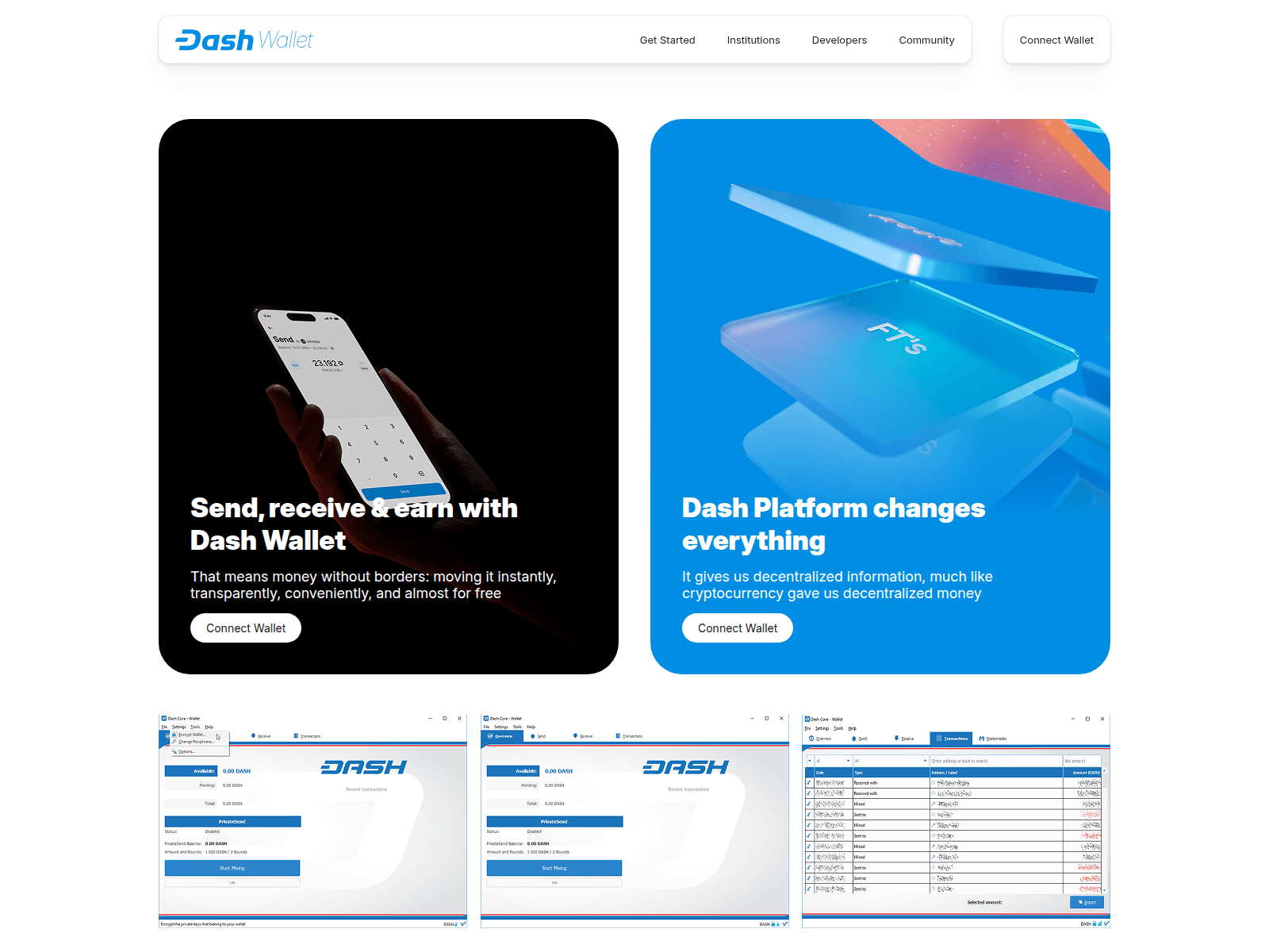 Screenshot of dash-wallet.io