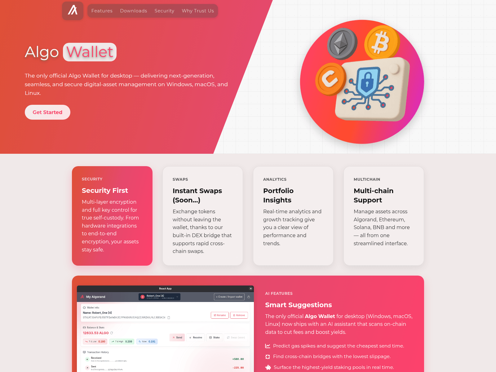 Screenshot of algo-wallet.com
