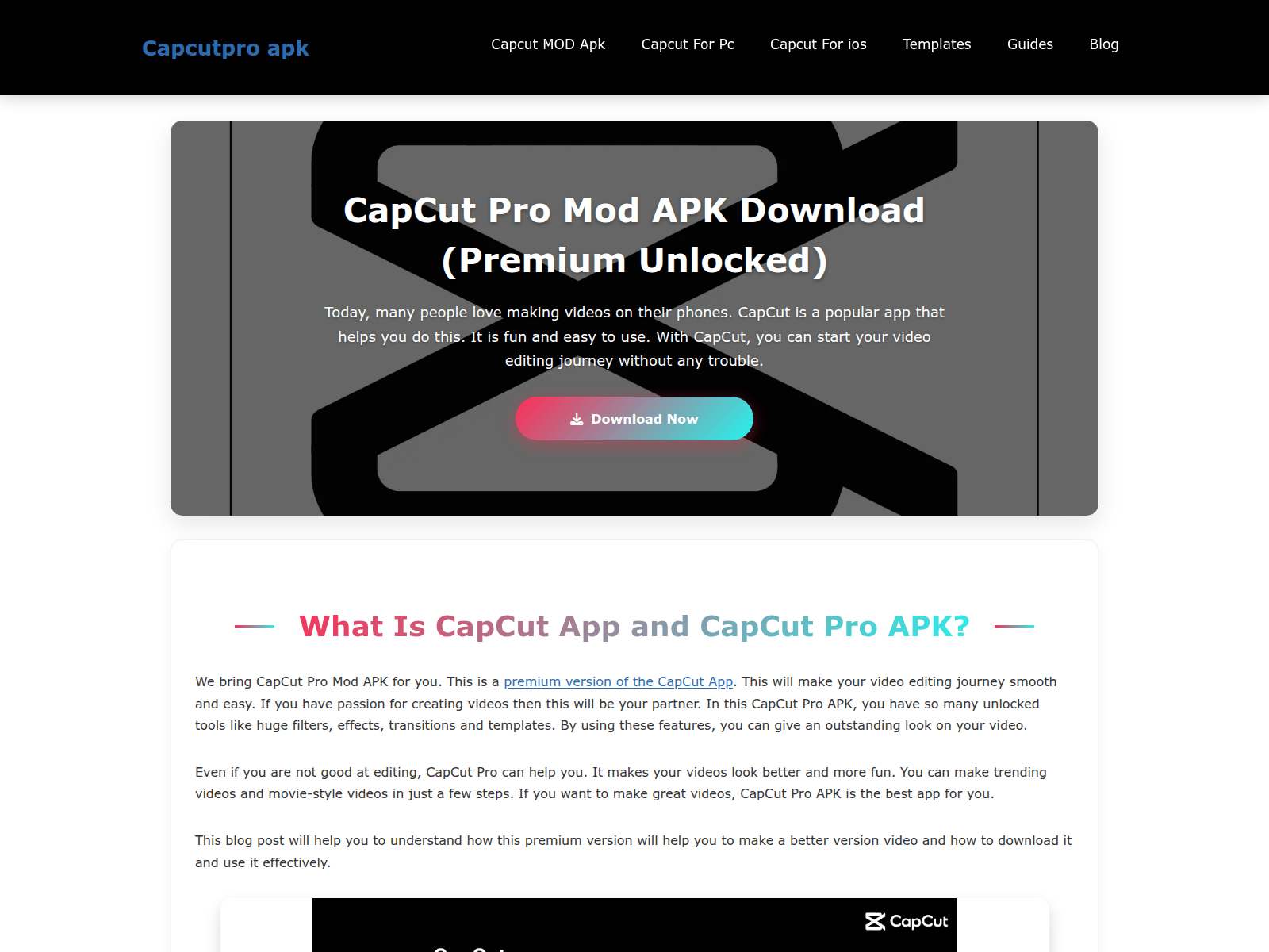 Screenshot of capcutpro-apk.com