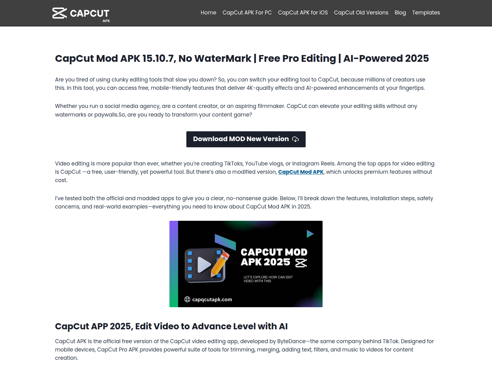 Screenshot of capqcutapk.com