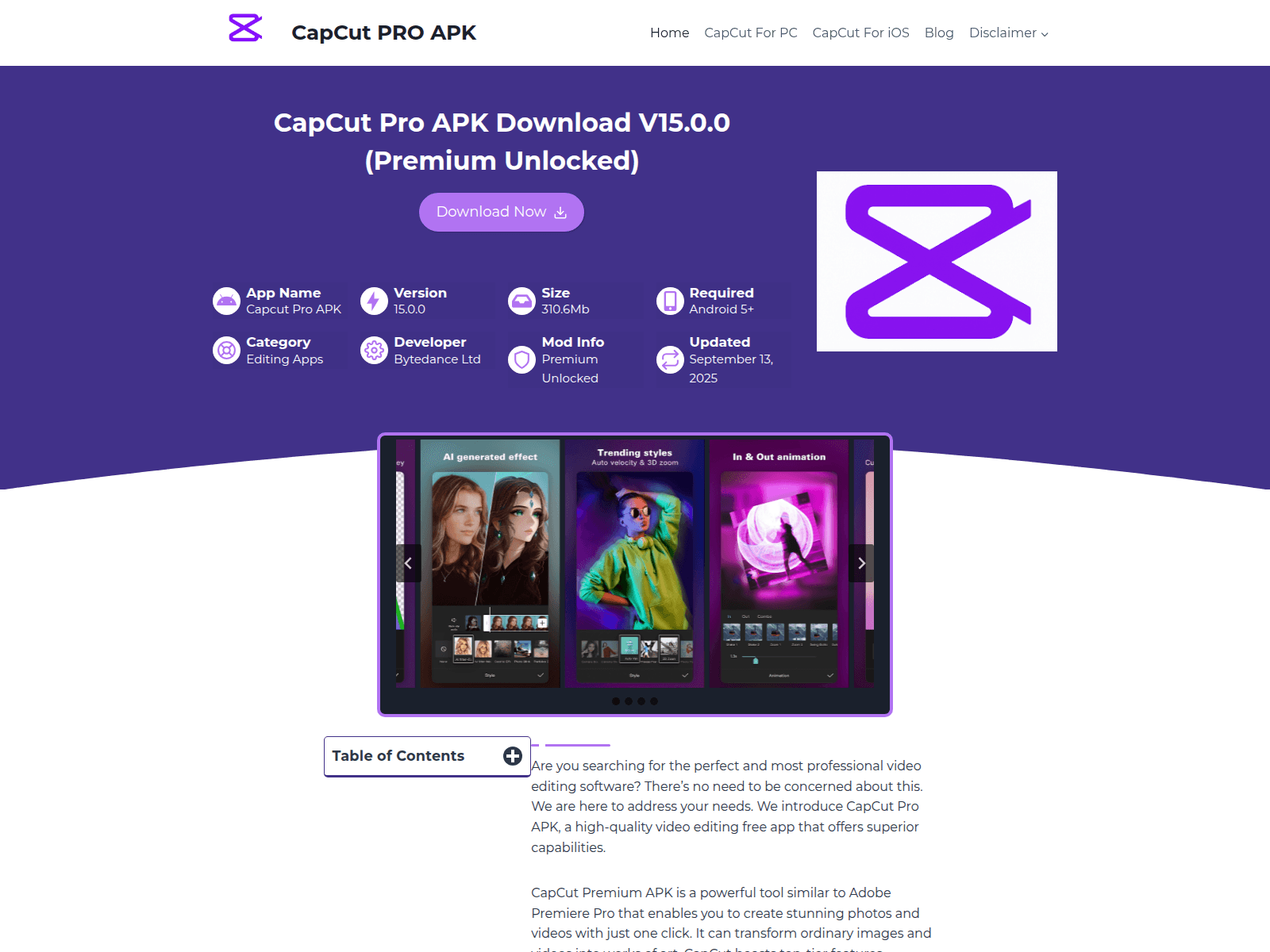 Screenshot of capcutprime.com