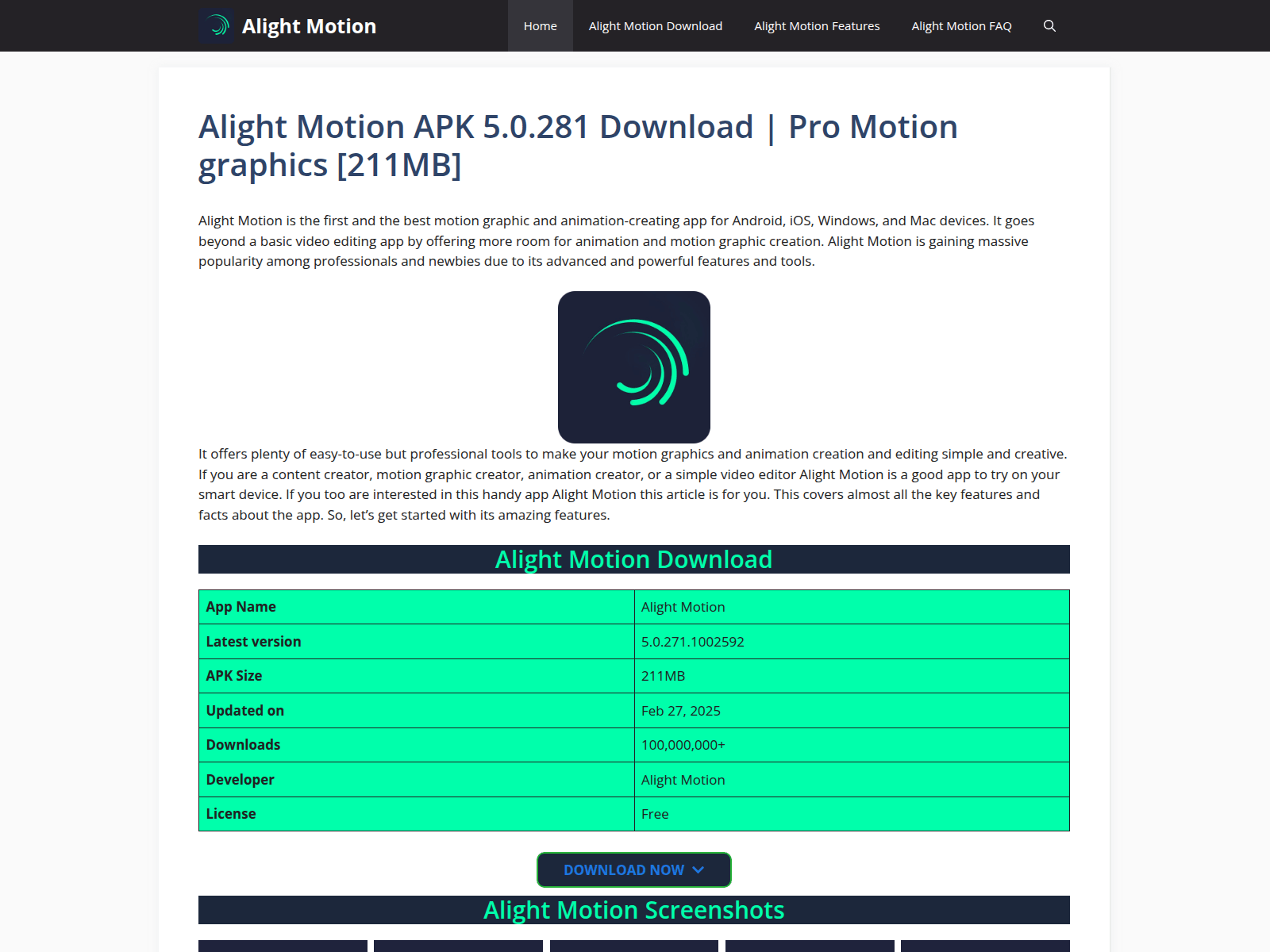 Screenshot of alightmotionltd.com