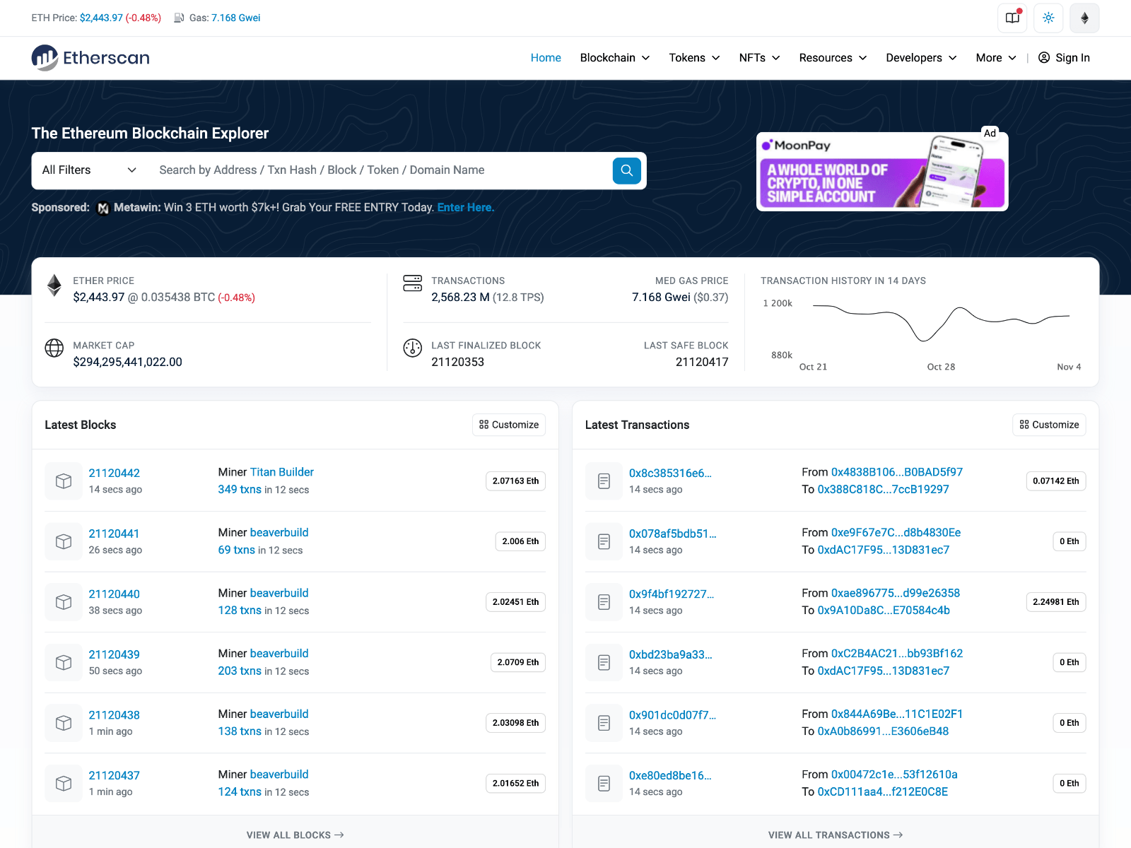 Screenshot of ethscan-erc20.github.io