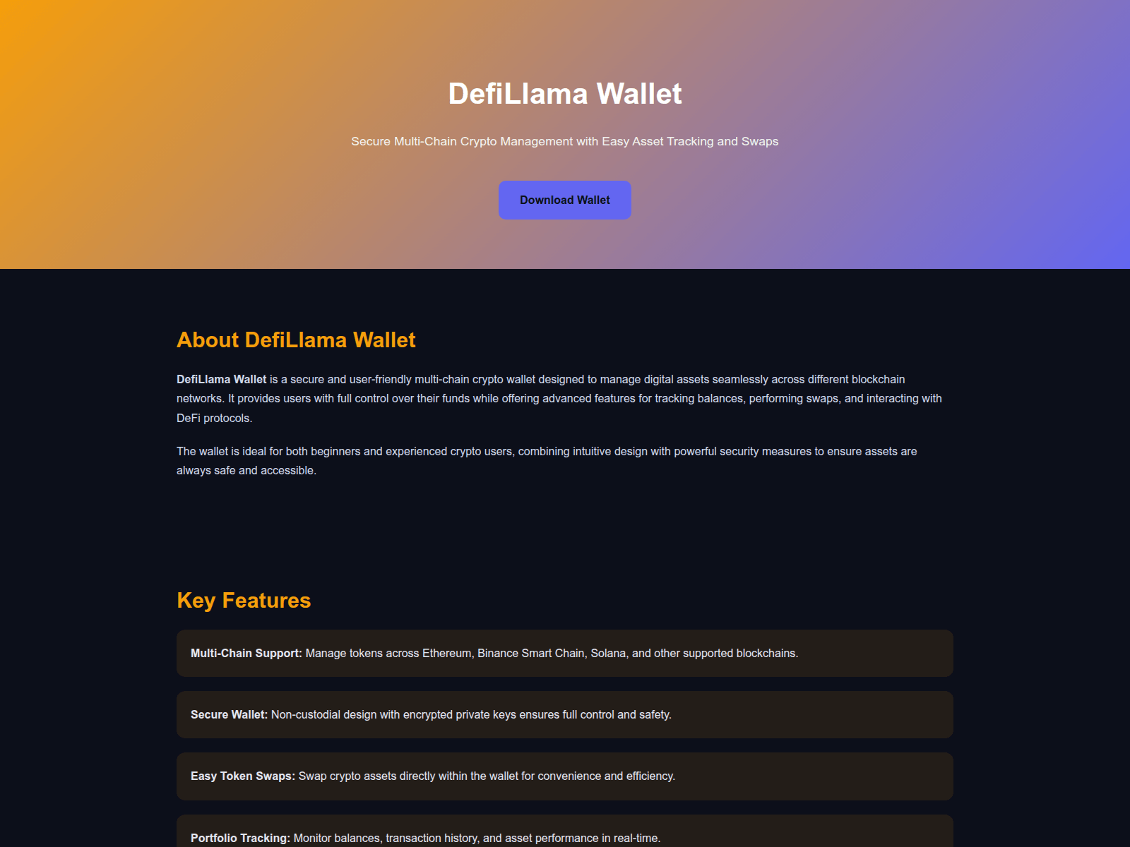 Screenshot of defillama-wallet-en-us.pages.dev