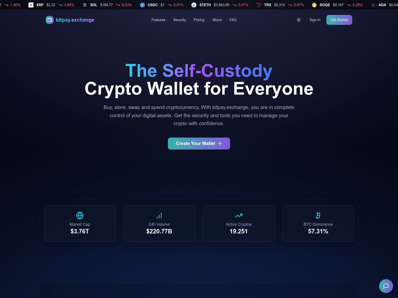 Screenshot of bitpay.exchange