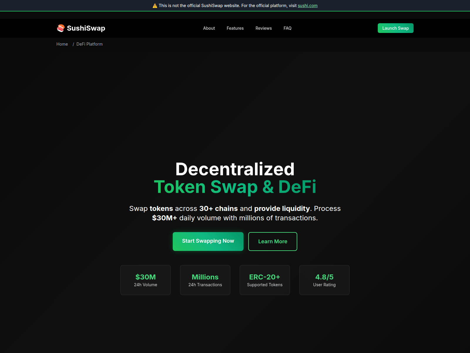 Screenshot of sushriswap.org