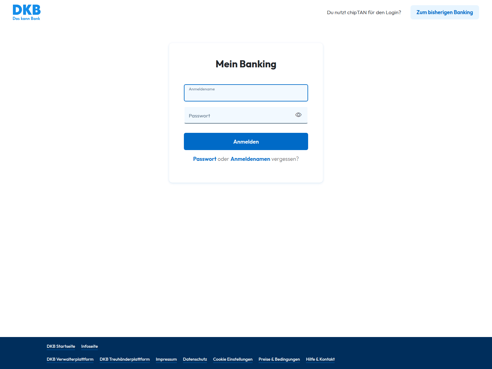 Screenshot of dkbkunden.sviluppo.host