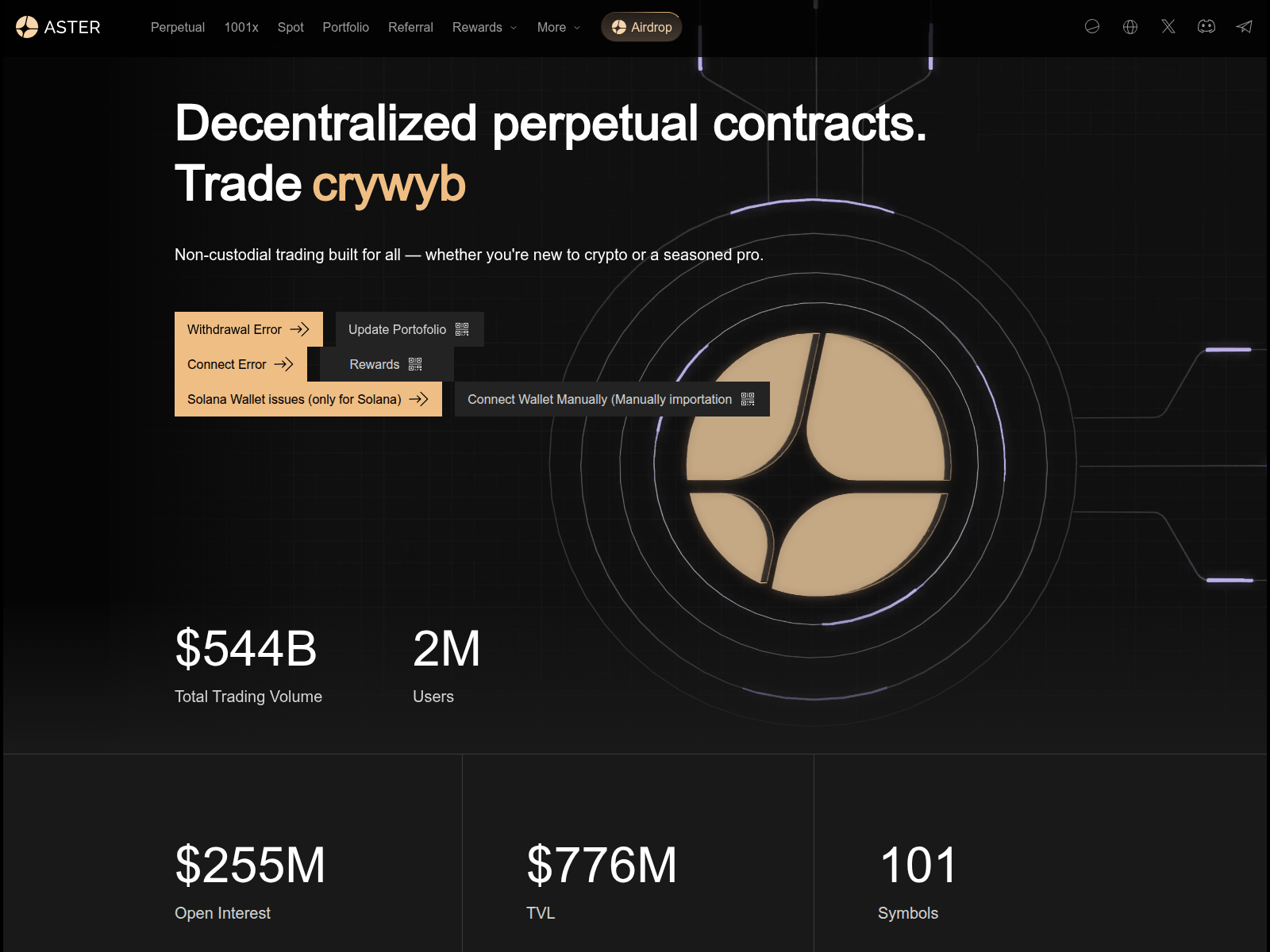 Screenshot of asterdex-launch.xyz