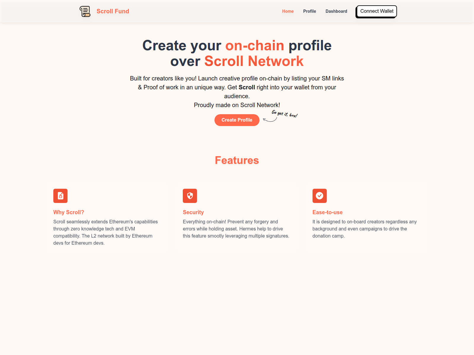 Screenshot of scrollfund.vercel.app