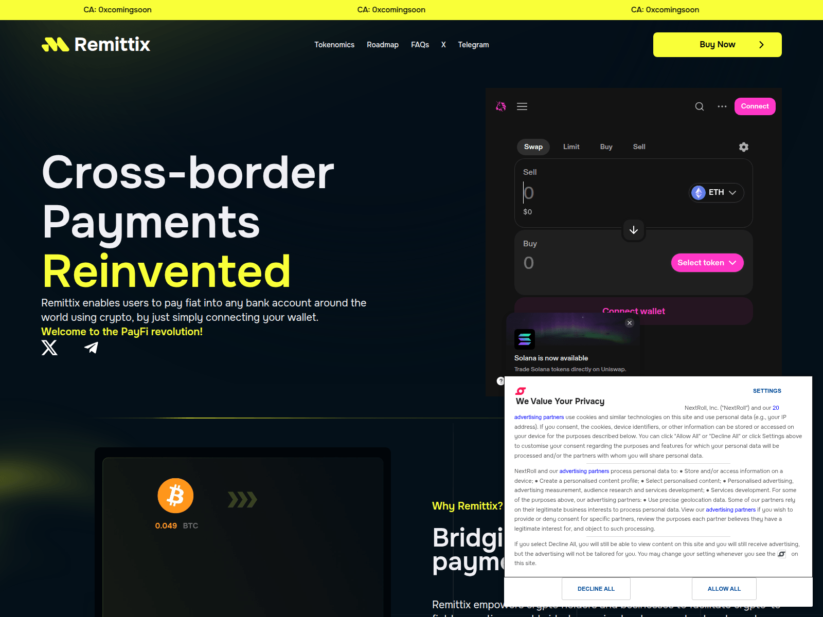 Screenshot of remittix.foundation