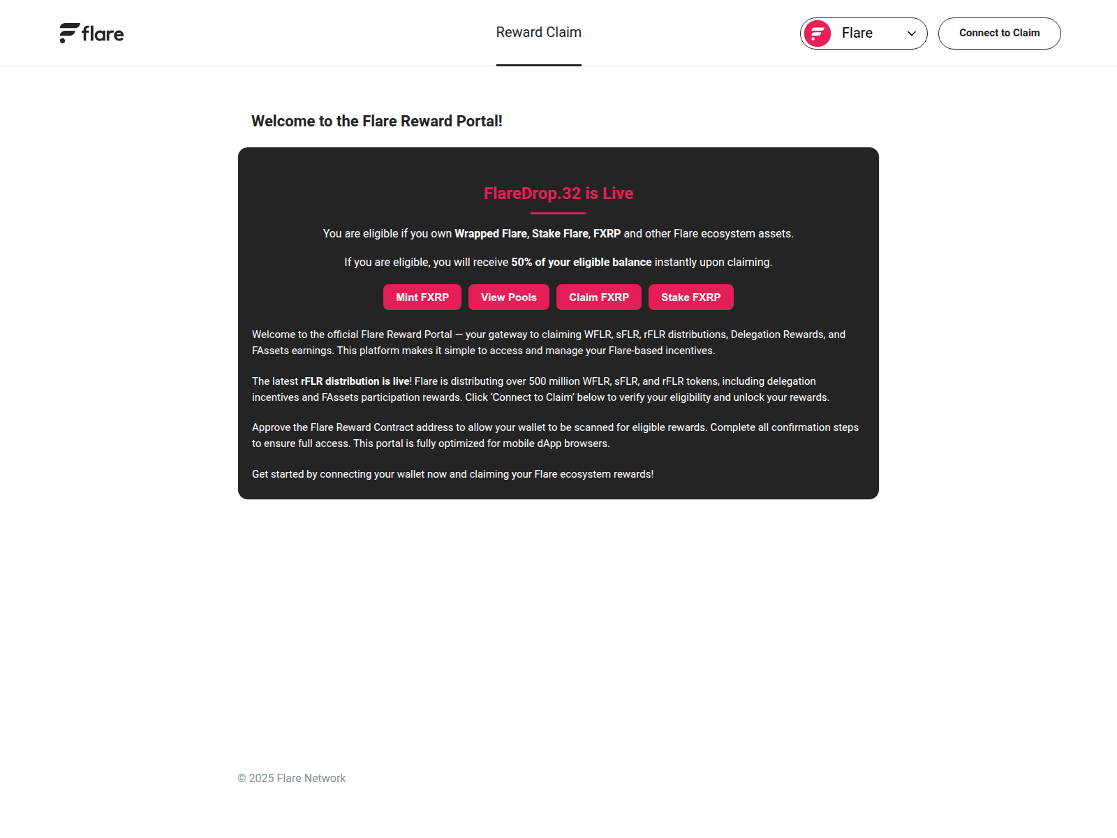 Screenshot of flare-portal-claim.com