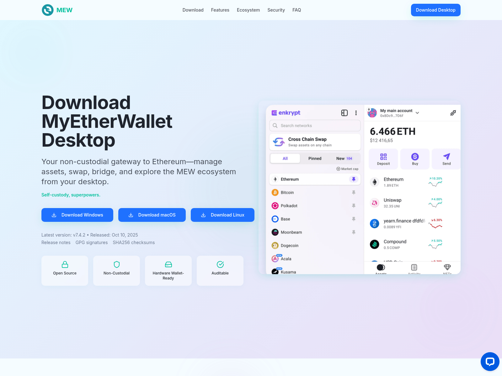 Screenshot of myetherwalletdesktop.app