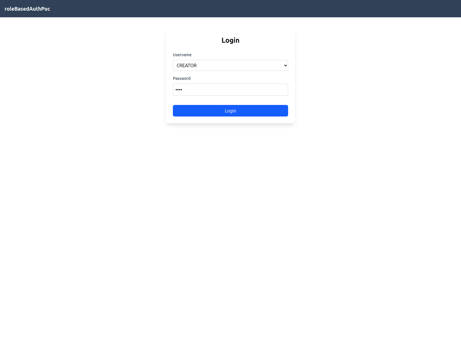 Screenshot of role-based-auth-poc.pages.dev
