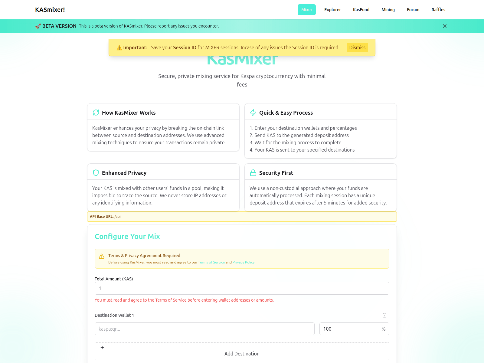 Screenshot of kasmixer.com
