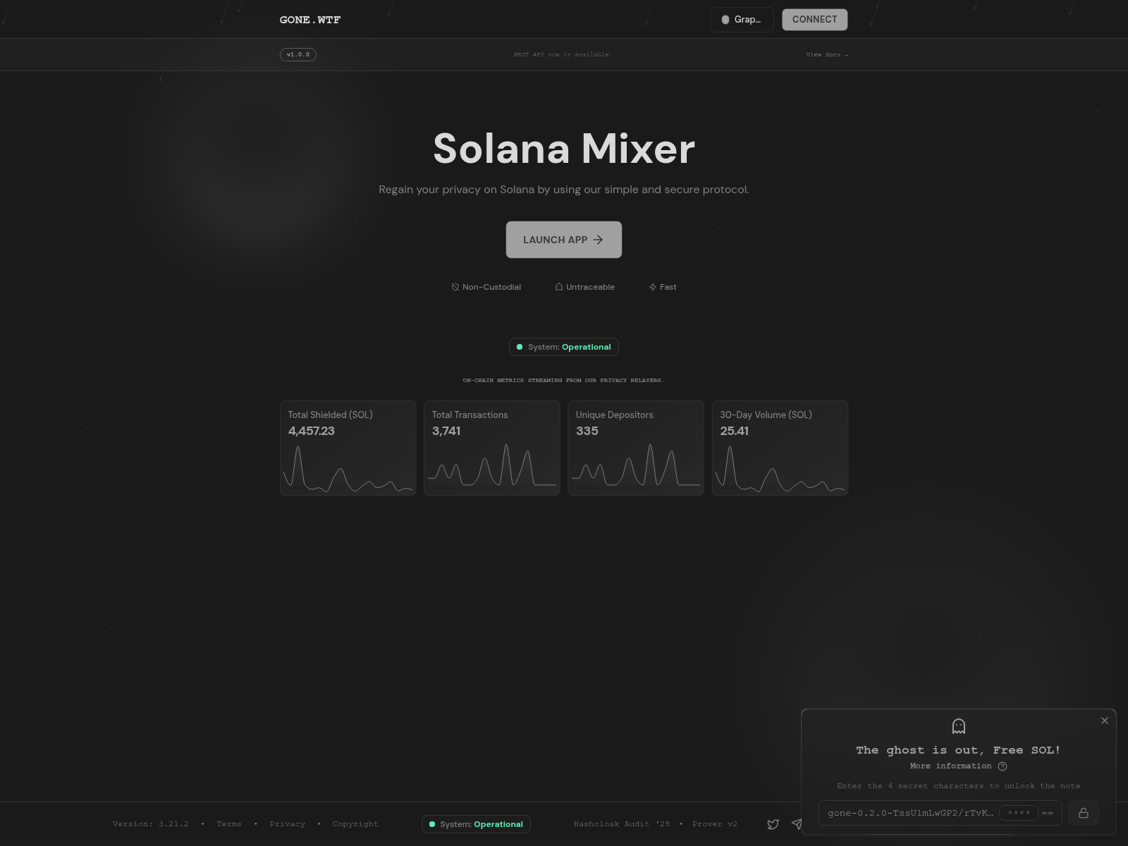 Screenshot of gone.wtf
