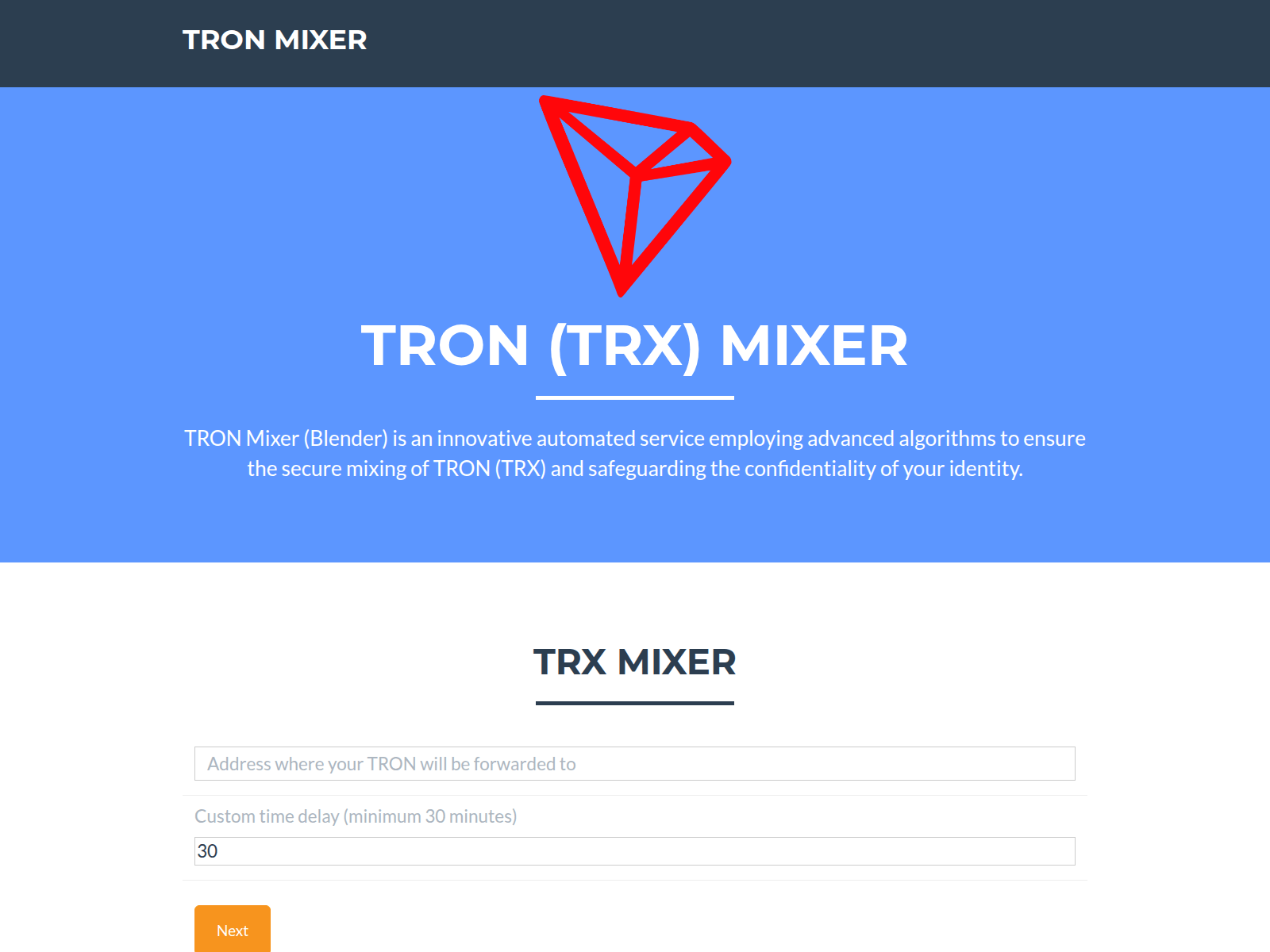 Screenshot of tronmixer.top