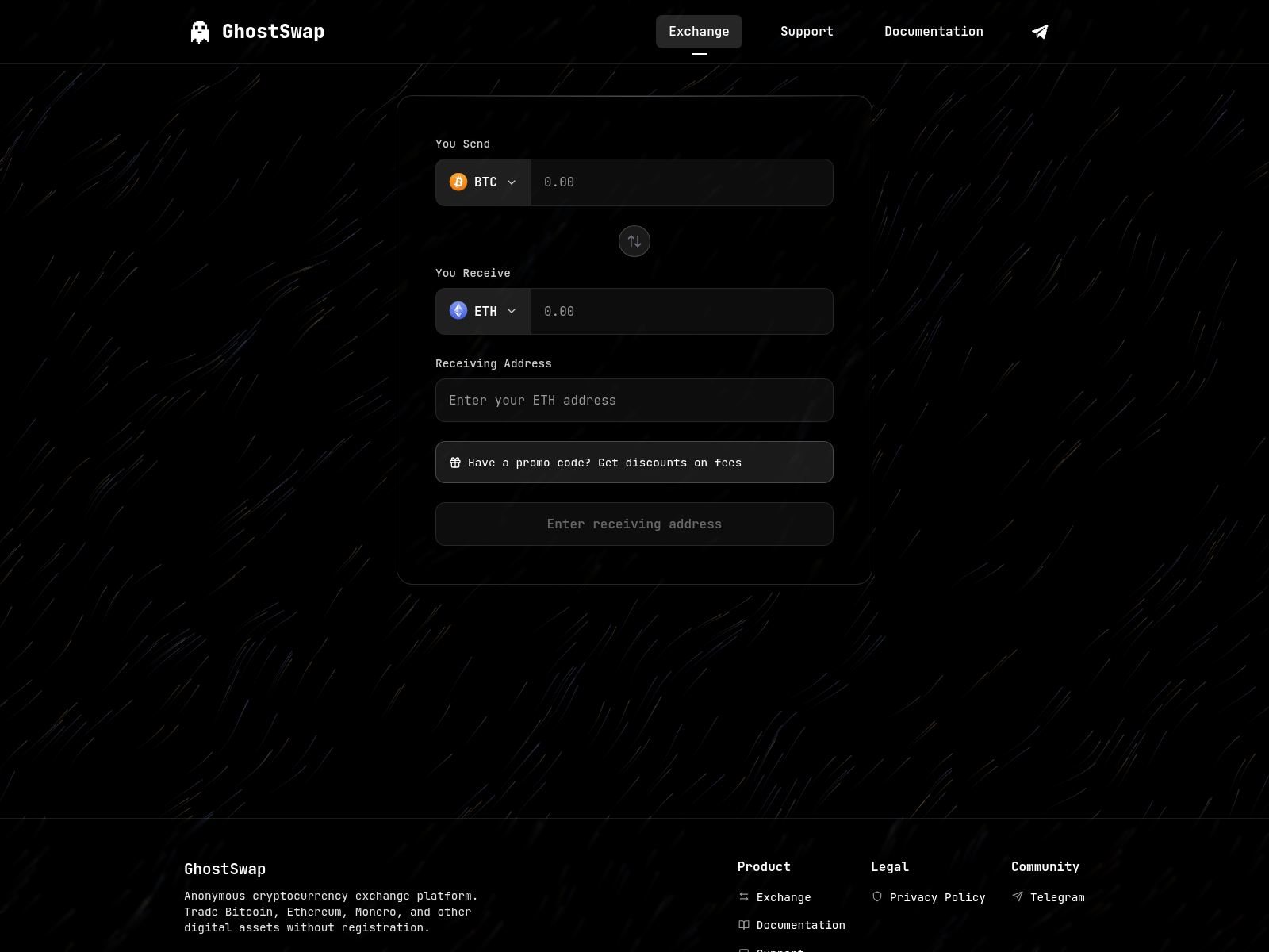 Screenshot of ghostswap.org